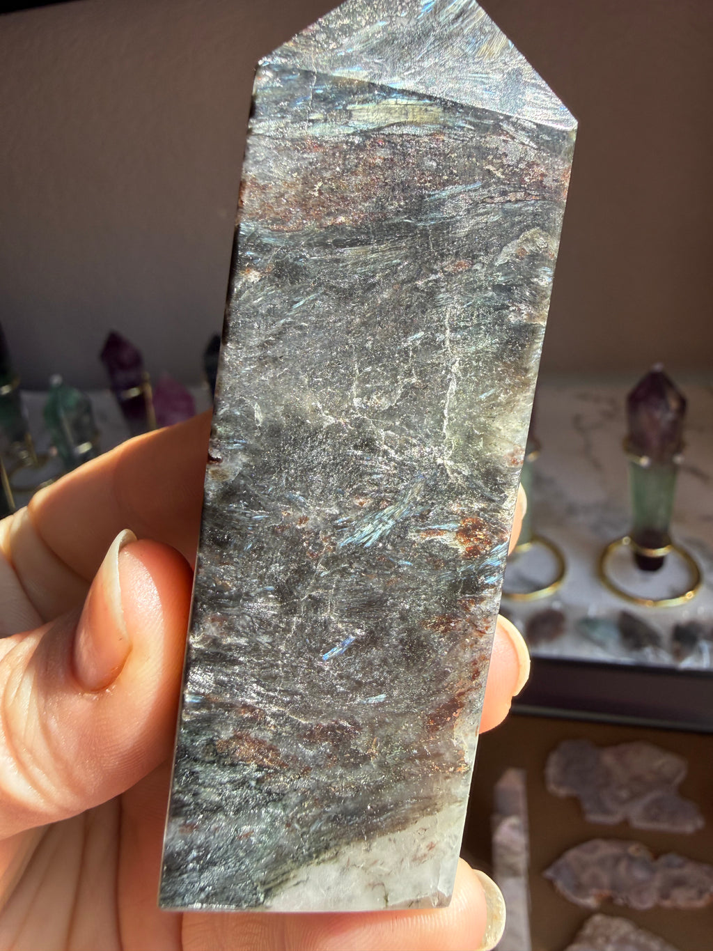Arfvedsonite Tower 5.1 oz – Polished Crystal Point for Intuition, Transformation & Inner Clarity