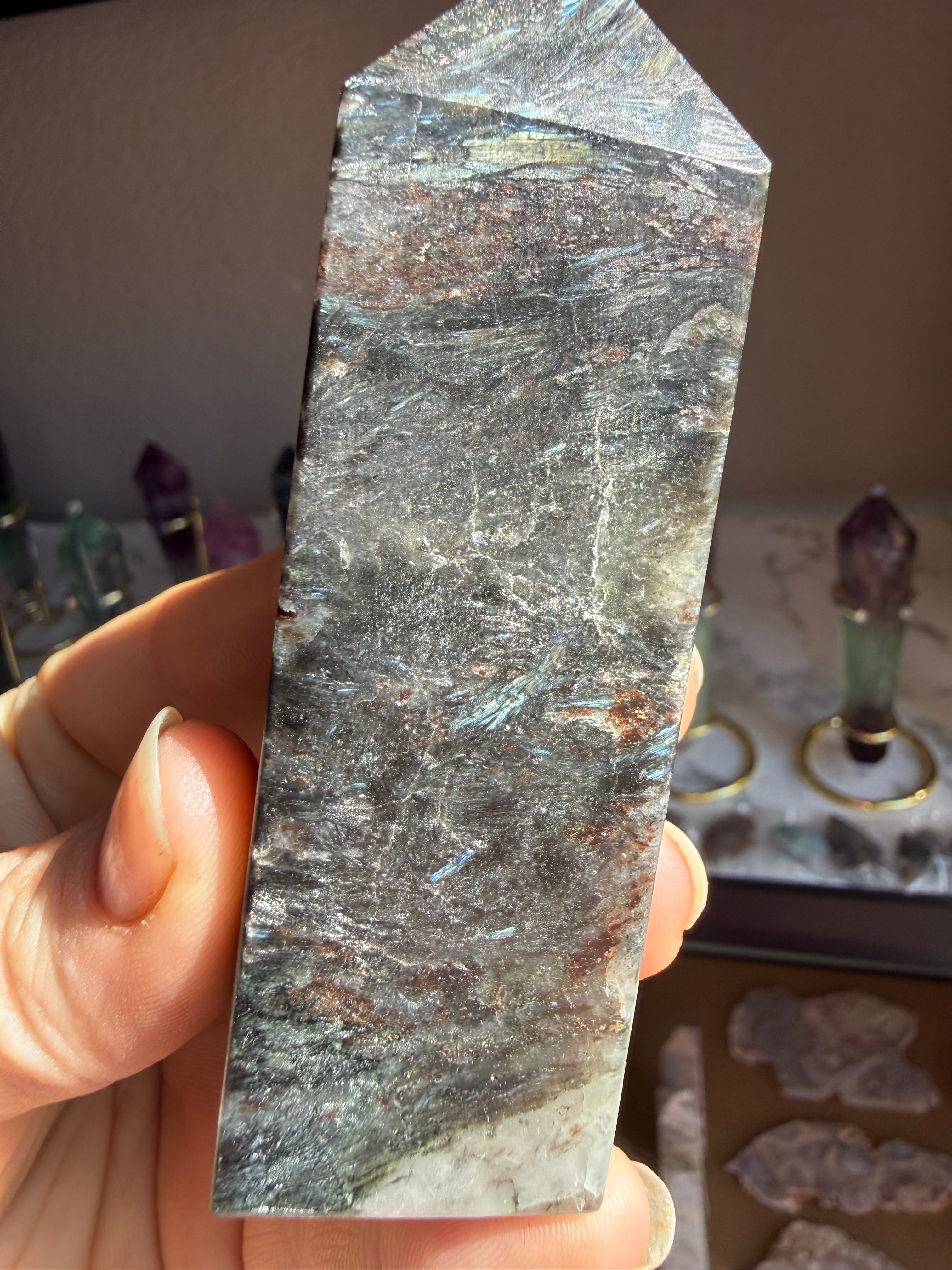 Arfvedsonite Tower 5.1 oz – Polished Crystal Point for Intuition, Transformation & Inner Clarity