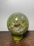 Prehnite Crystal Sphere – Polished Green Gemstone for Peace, Healing & Heart‑Centered Energy