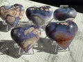 💙 Large Blue-Flower Agate Heart | Healing, Growth & Emotional Balance
