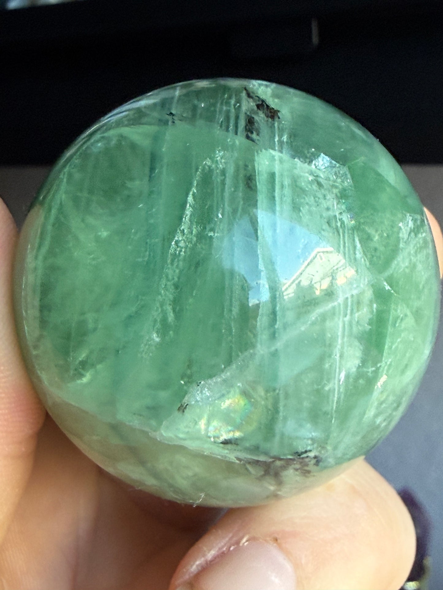 Fluorite Sphere 4.9 oz – Polished Crystal Ball for Focus, Clarity & Energy Balance