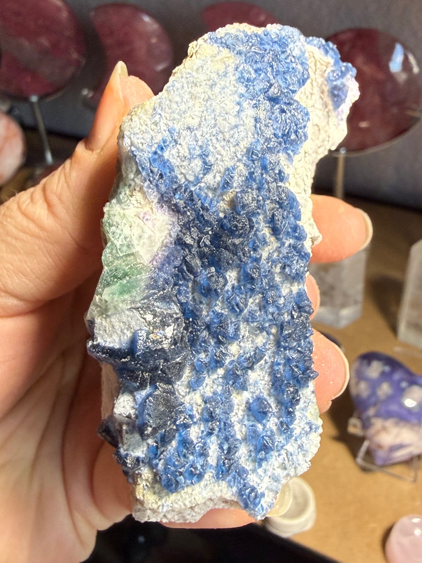 Medium Blueberry Fluorite Crystal – Clarity, Intuition & Calm