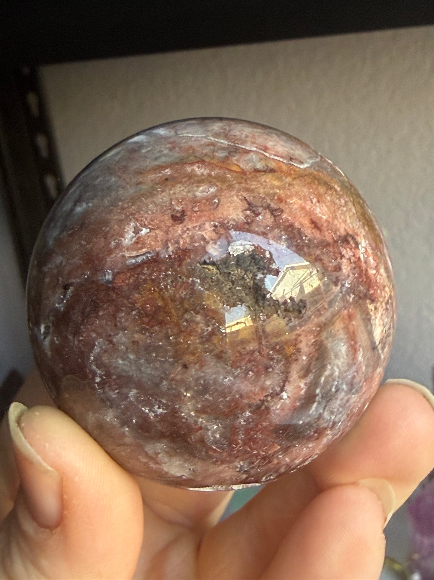 Fluorite–Sphalerite Sphere #5 – Polished Crystal for Clarity, Grounding & Transformative Strength