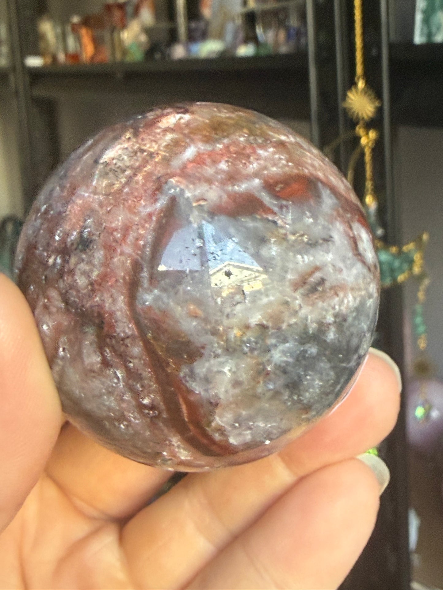 Fluorite–Sphalerite Sphere #5 – Polished Crystal for Clarity, Grounding & Transformative Strength