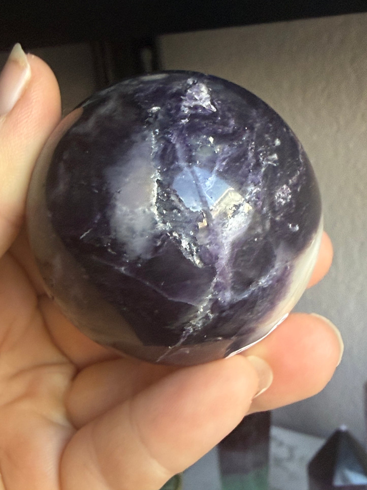 Fluorite–Sphalerite Sphere #4 – Polished Crystal for Clarity, Grounding & Transformative Balance
