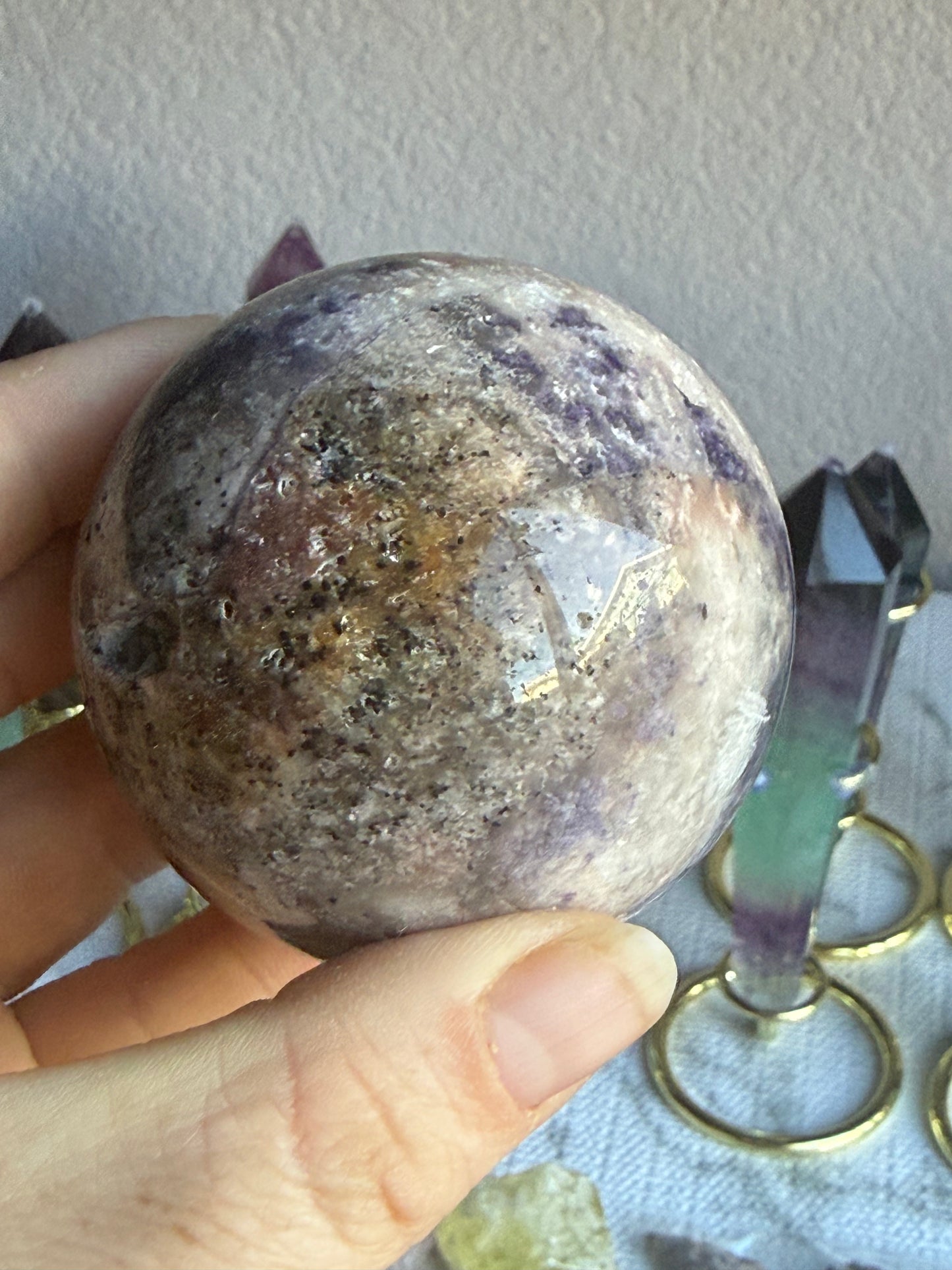 Fluorite–Sphalerite Sphere #1 – Polished Crystal for Insight, Grounding & Transformation