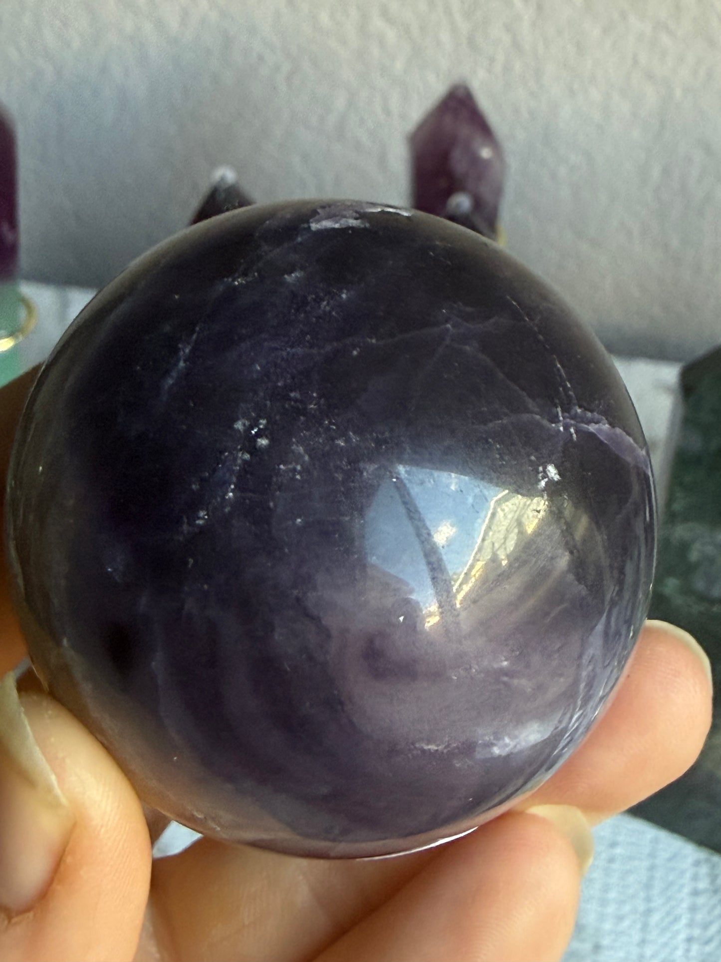 Fluorite–Sphalerite Sphere #3 – Polished Crystal for Clarity, Grounding & Transformative Insight