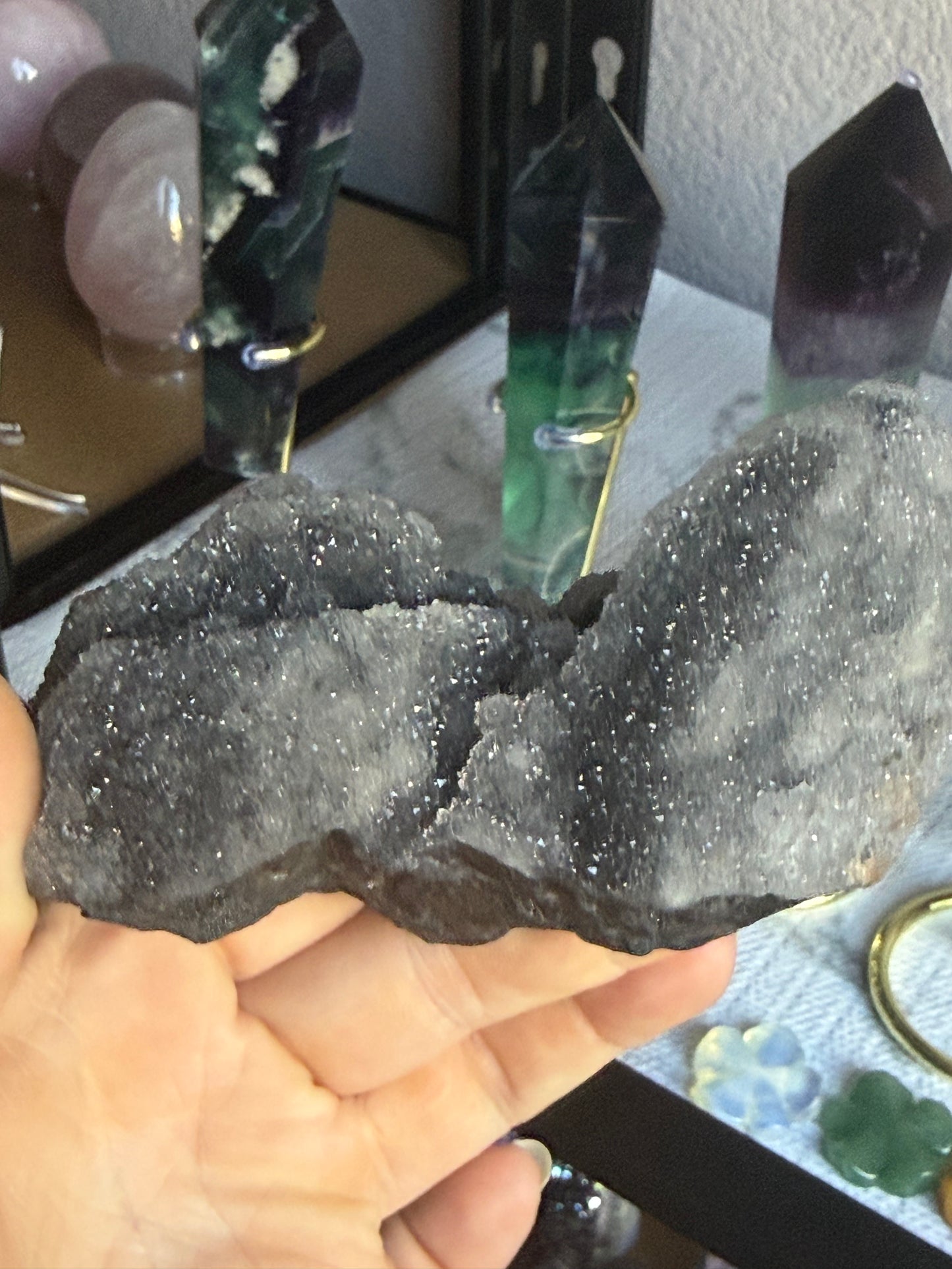 Sphalerite Specimen #4 – Metallic Crystal Cluster with Druzy Sparkle for Grounding & Transformation