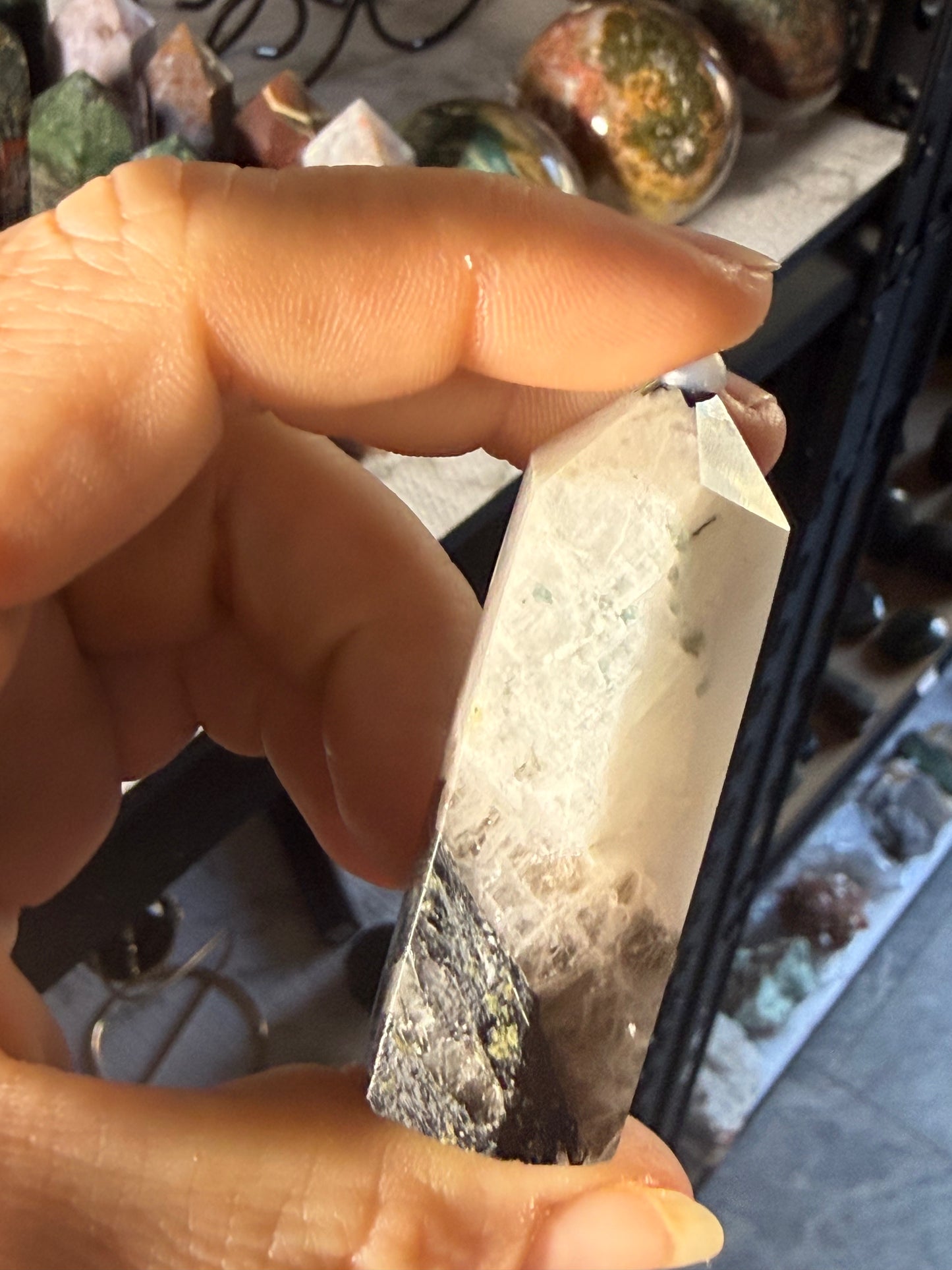 Moonstone Tower 1.5 oz – Polished Crystal Point with Natural Flash for Intuition & Emotional Clarity
