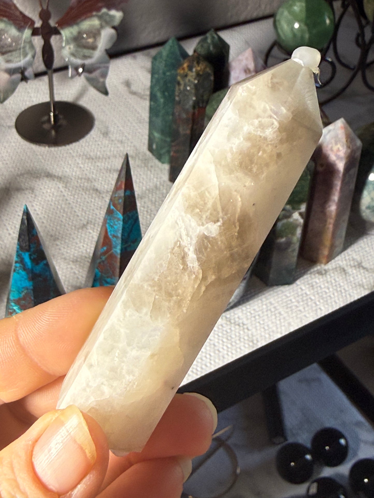 Moonstone Tower 2.5 oz – Polished Crystal Point with Natural Flash for Intuition & Emotional Harmony