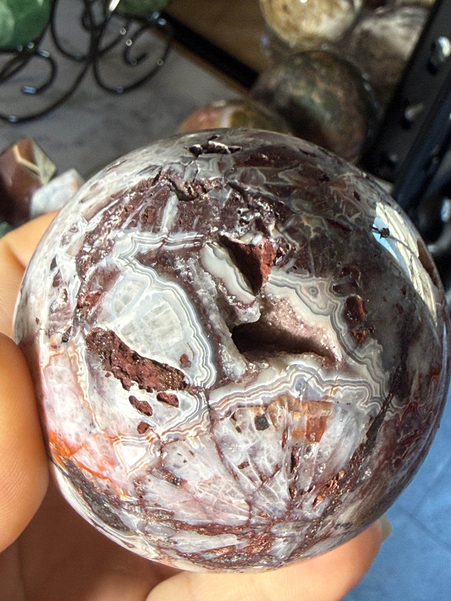 Mexican Crazy Lace Agate Sphere – Polished Banded Crystal for Joy, Balance & Uplifting Energy