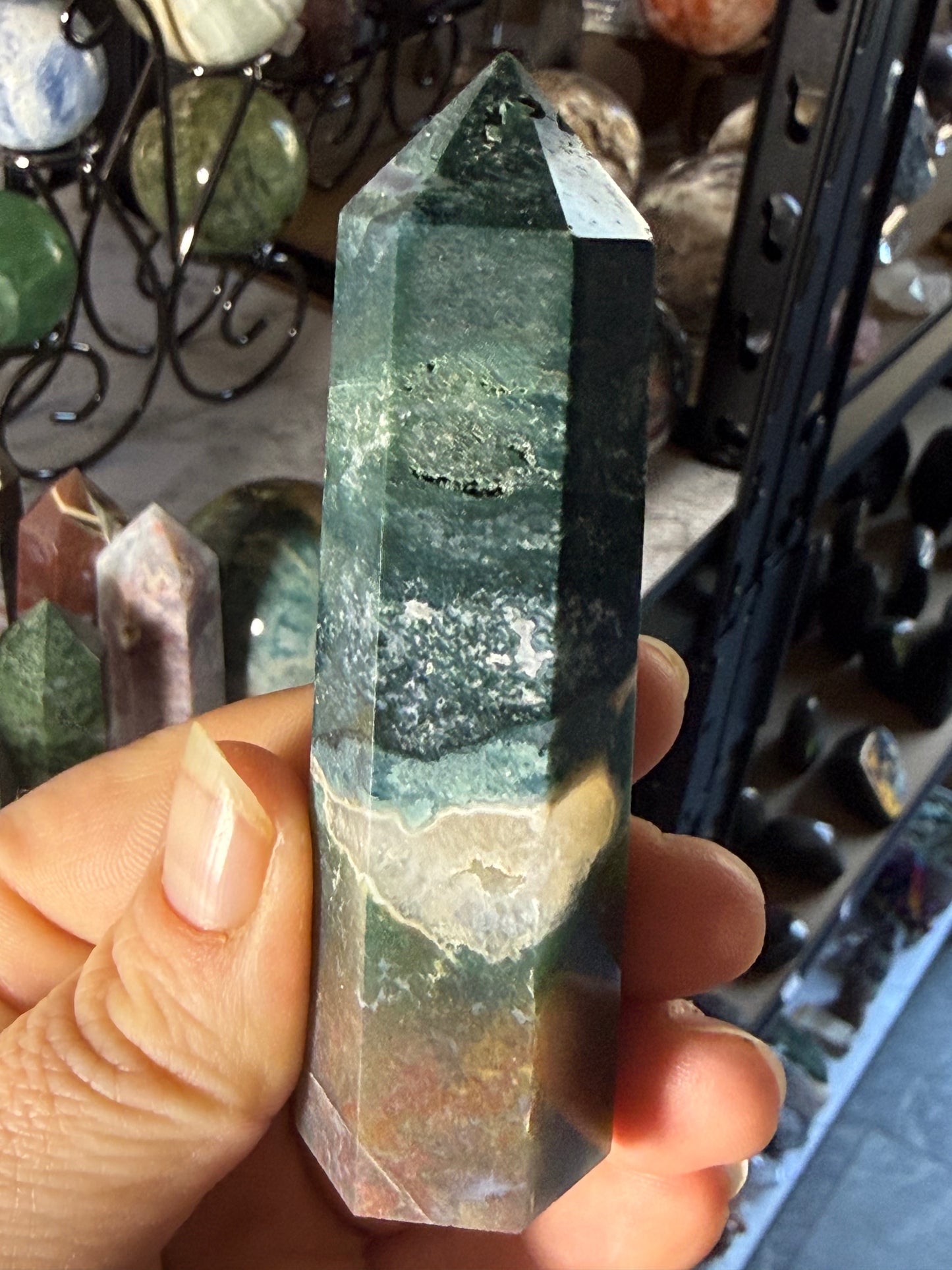 Ocean Jasper Tower – Polished Point for Joy, Renewal & Heart‑Healing Coastal Energy