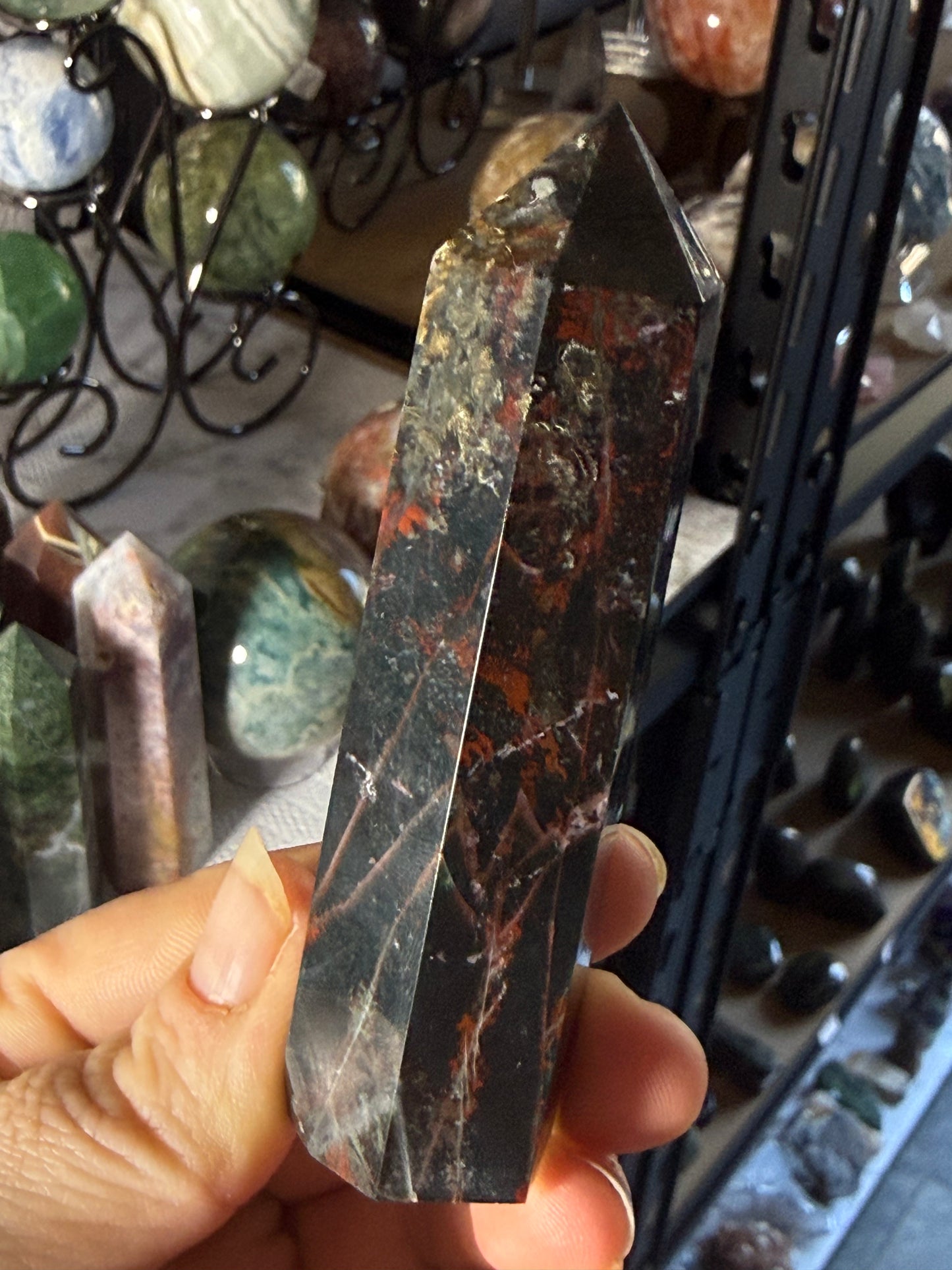 Ocean Jasper Tower – Polished Point for Joy, Renewal & Heart‑Healing Coastal Energy