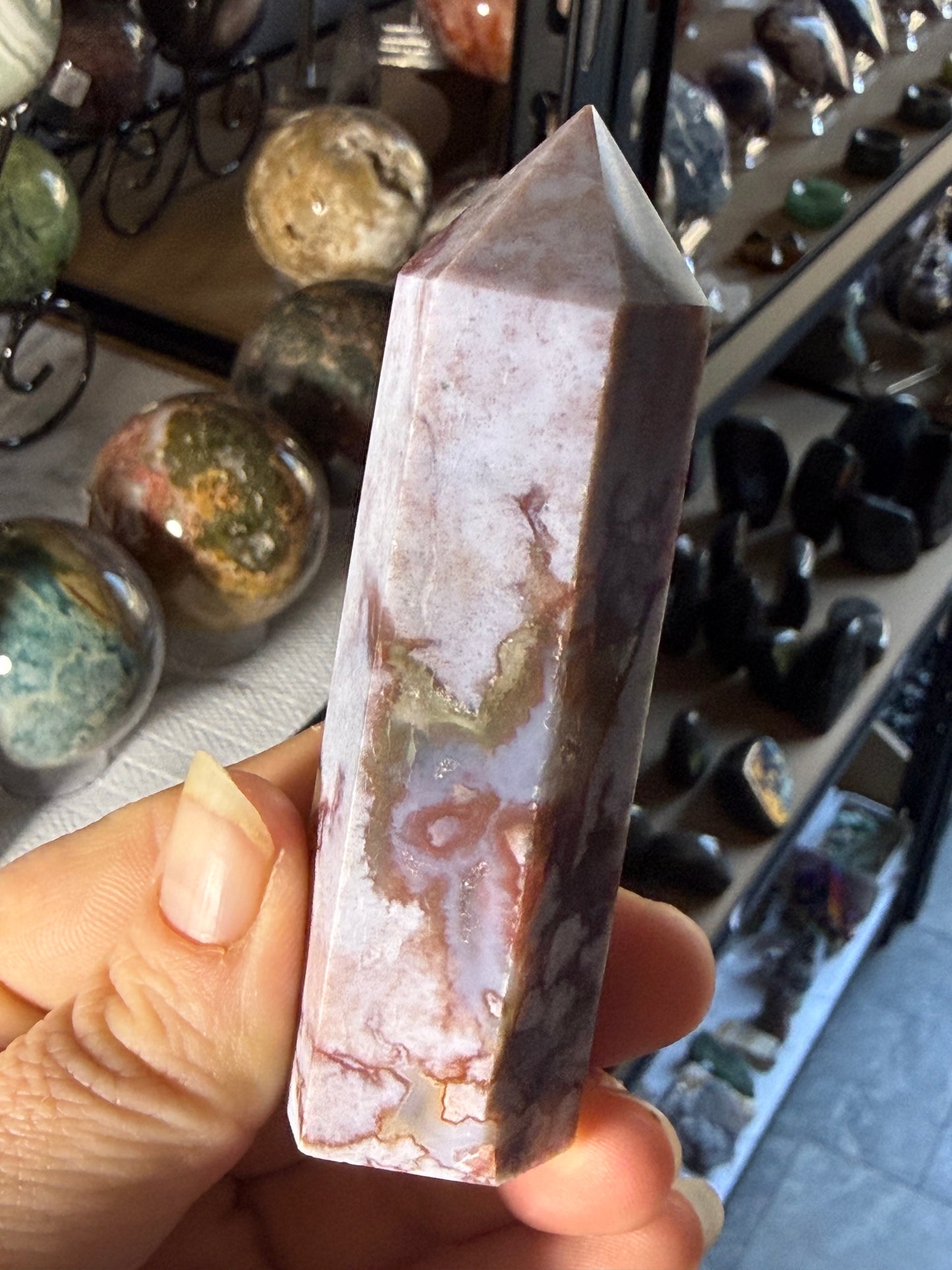 Ocean Jasper Tower – Polished Point for Joy, Renewal & Heart‑Healing Coastal Energy