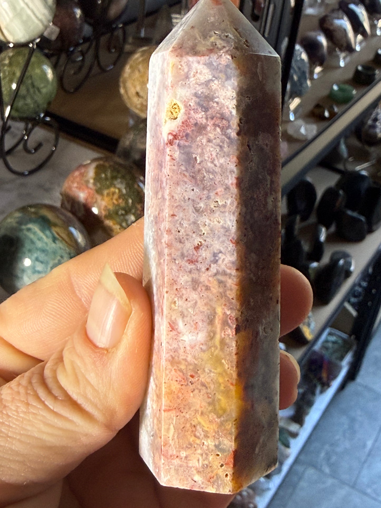 Ocean Jasper Tower – Polished Point for Joy, Renewal & Heart‑Healing Coastal Energy