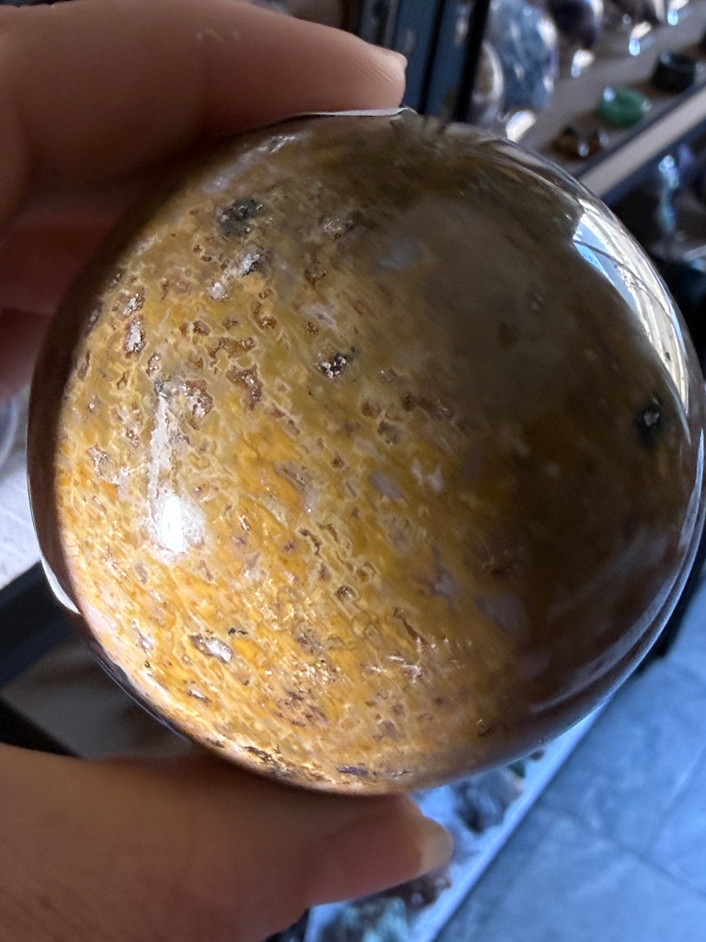 Ocean Jasper Medium Sphere – Polished Crystal Orb for Joy, Renewal & Heart‑Healing Energy