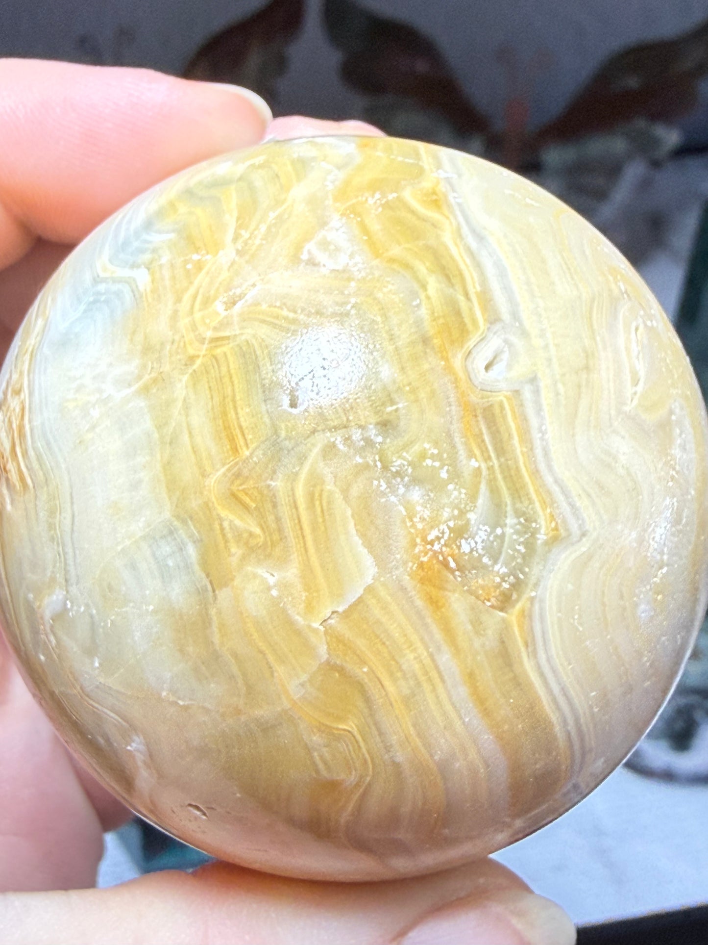 Polished Honey Calcite Sphere – Large Crystal Ball for Energy, Clarity & Home Décor