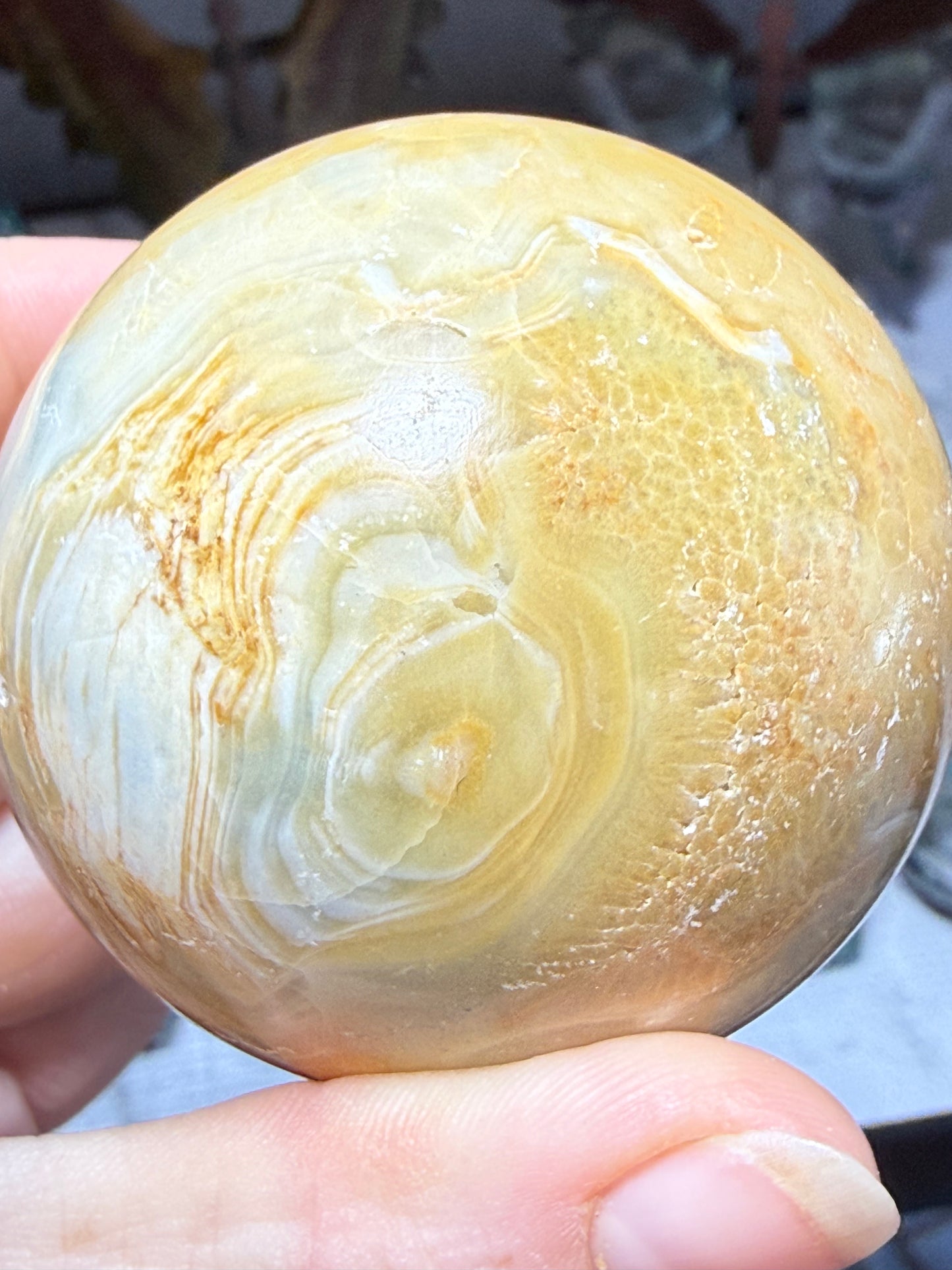 Polished Honey Calcite Sphere – Large Crystal Ball for Energy, Clarity & Home Décor