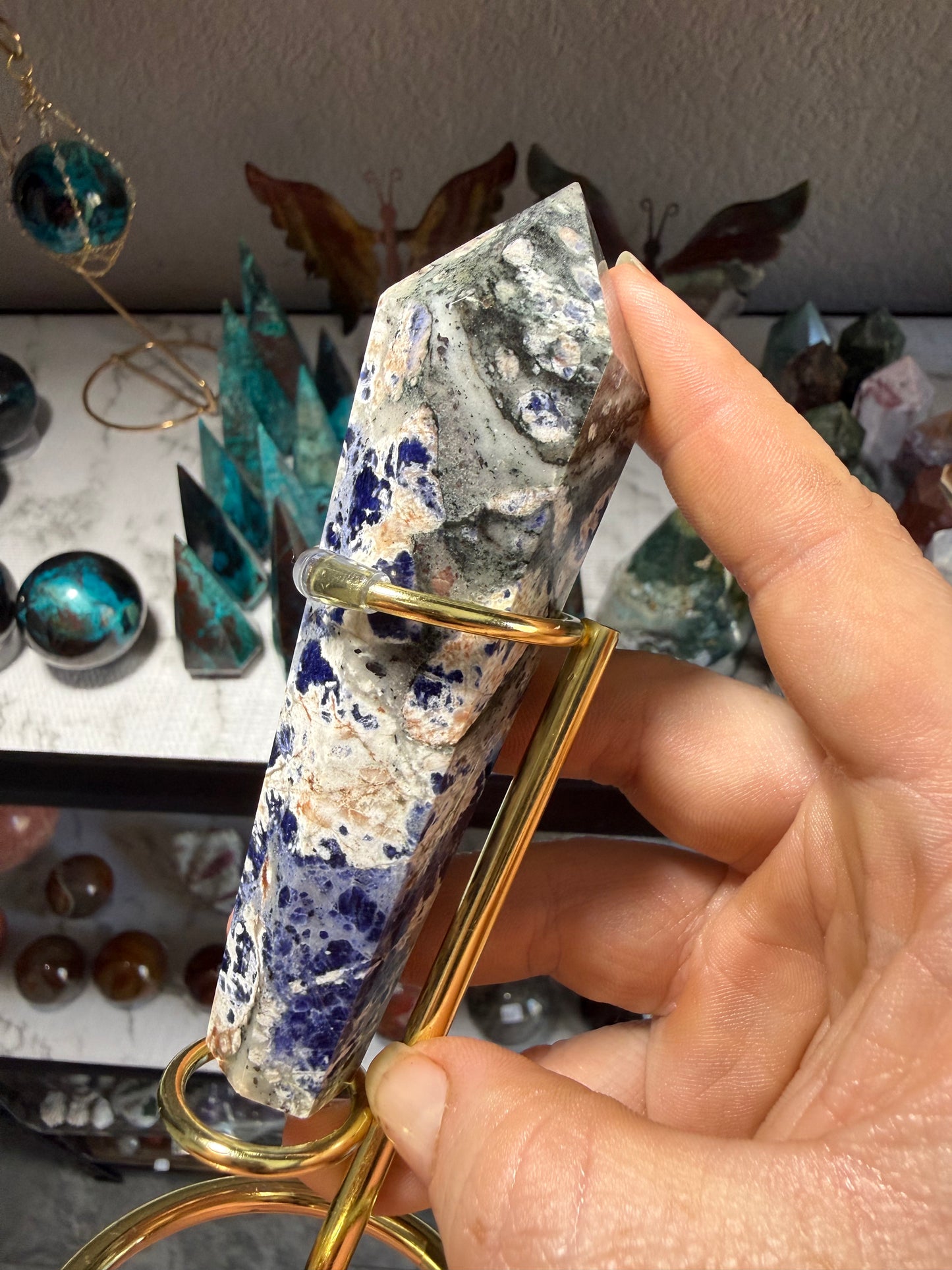 Sodalite Crystal Wand – Polished Blue Stone for Intuition, Clarity & Emotional Balance