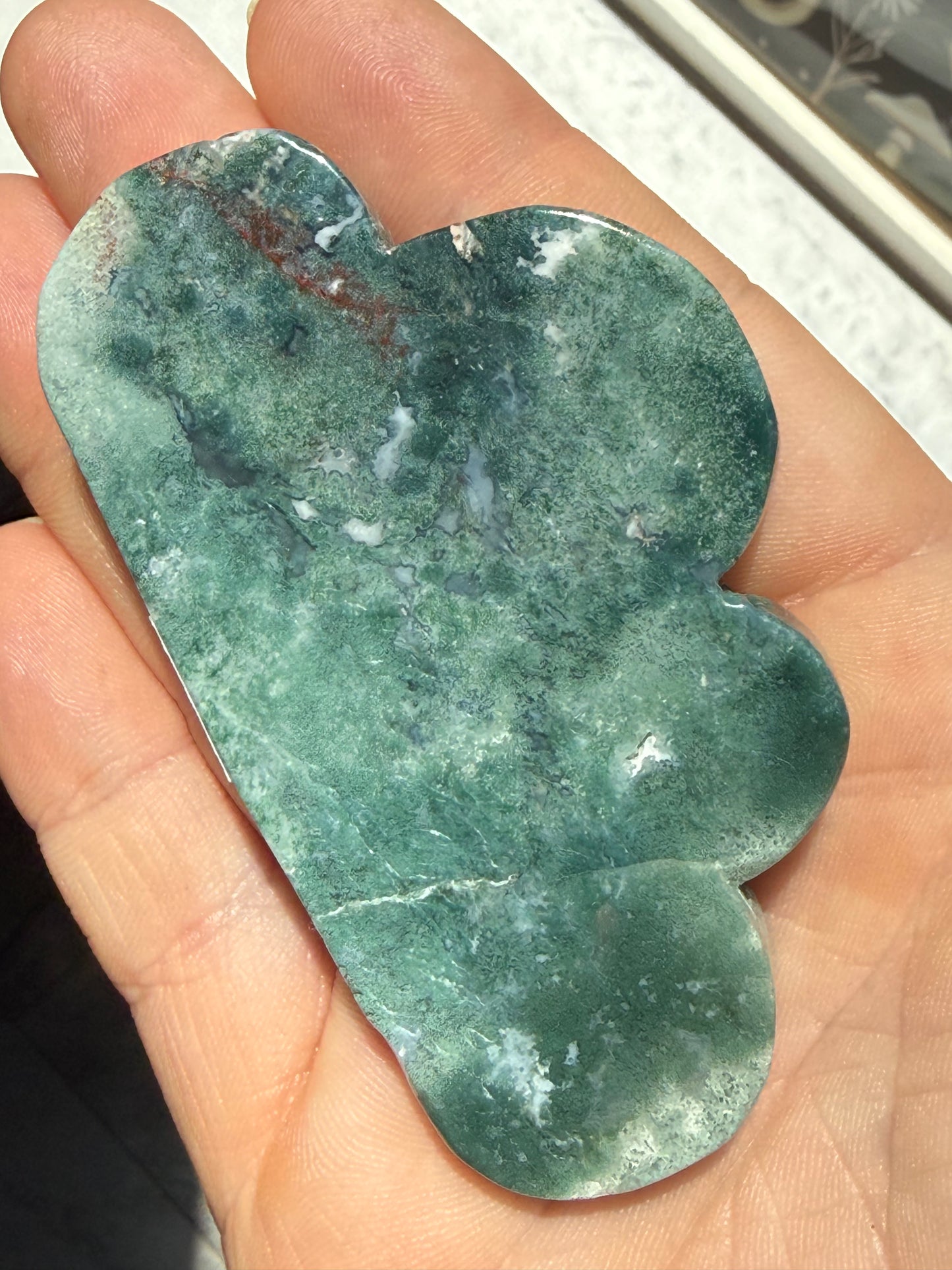 Moss Agate Cloud Freeform – Polished Crystal Carving for Growth, Grounding & Natural Calm