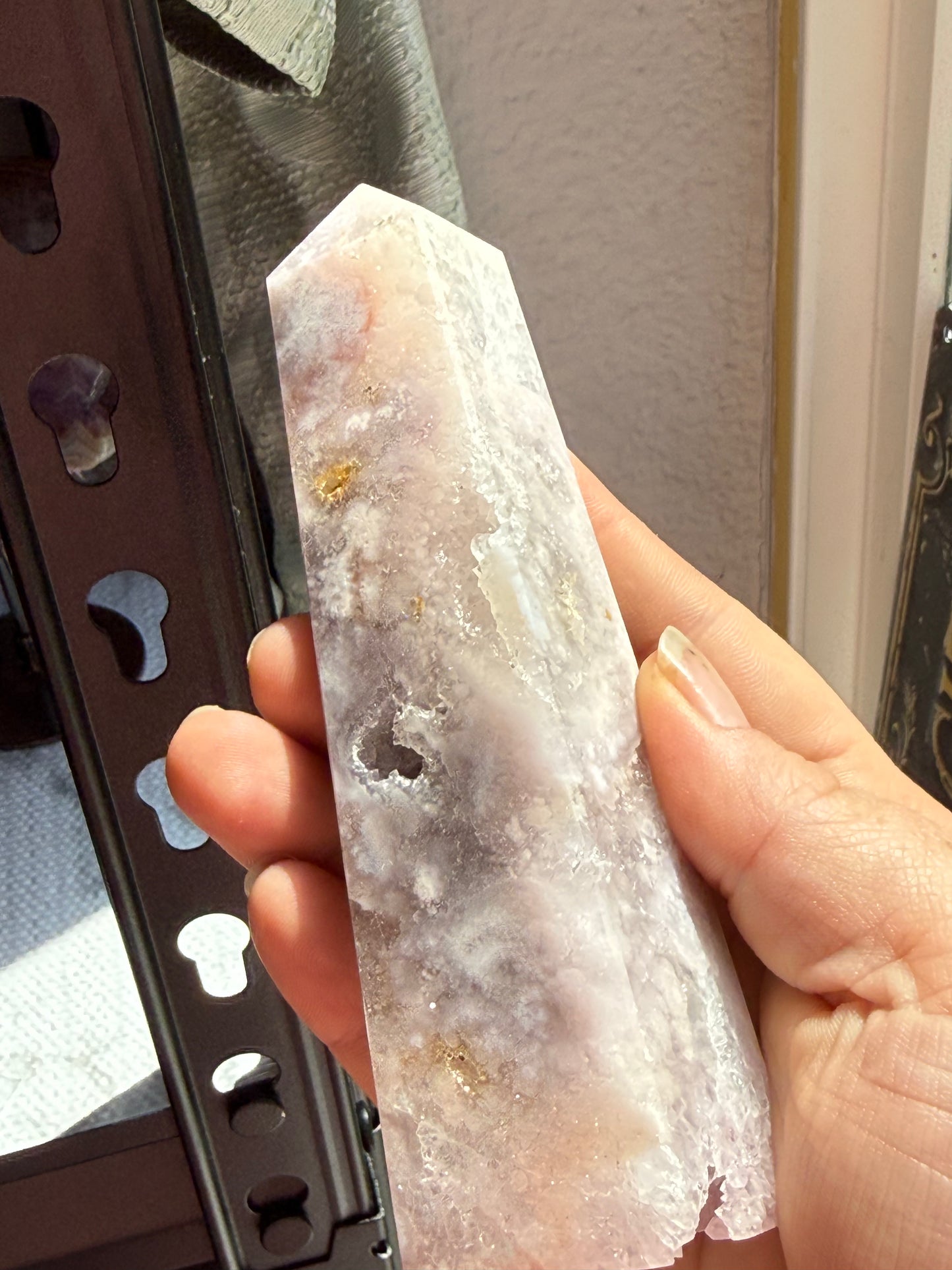 Pink Amethyst Druzy Tower – Radiant Crystal for Heart Healing, Serenity & Soft Feminine Energy