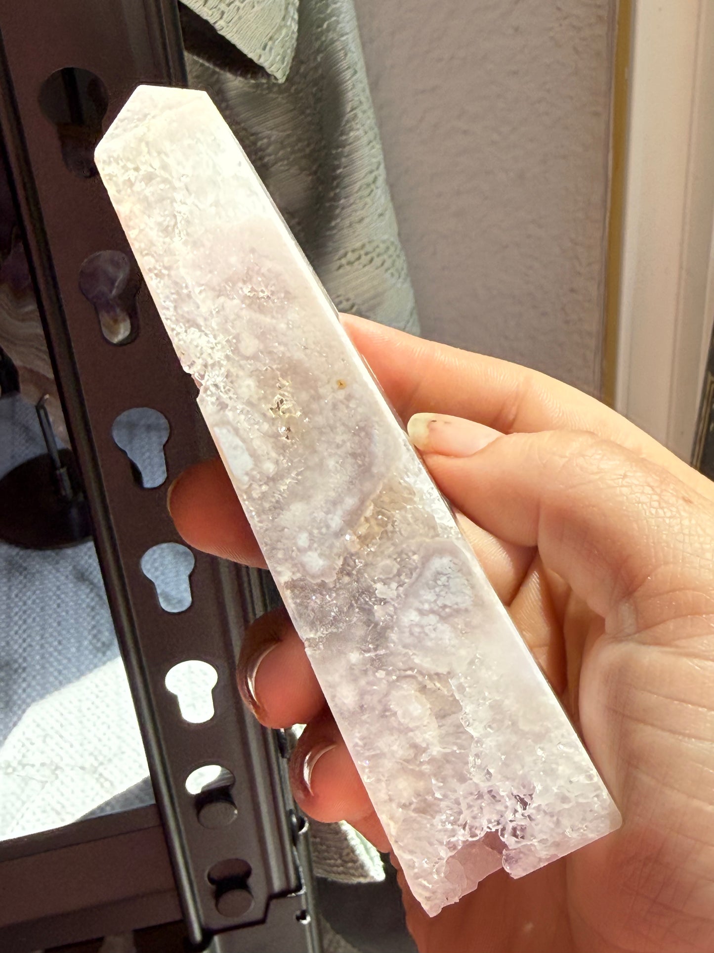 Pink Amethyst Druzy Tower – Radiant Crystal for Heart Healing, Serenity & Soft Feminine Energy
