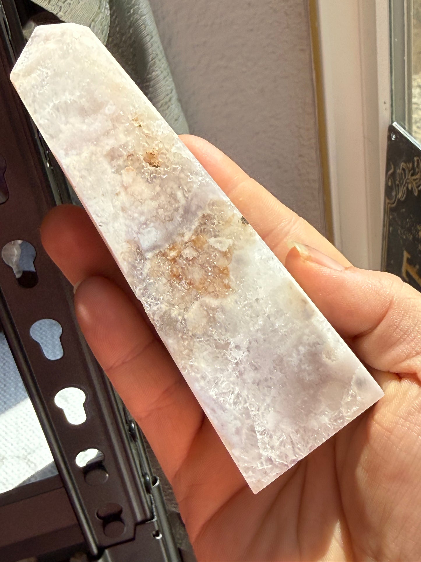 Pink Amethyst Druzy Tower – Radiant Crystal for Heart Healing, Serenity & Soft Feminine Energy
