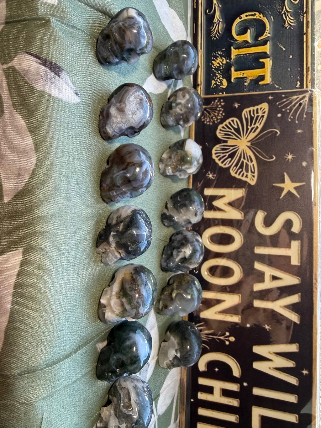 Moss Agate Mini Druzy Skulls | Growth, Grounding & Nature‑Spirit Energy