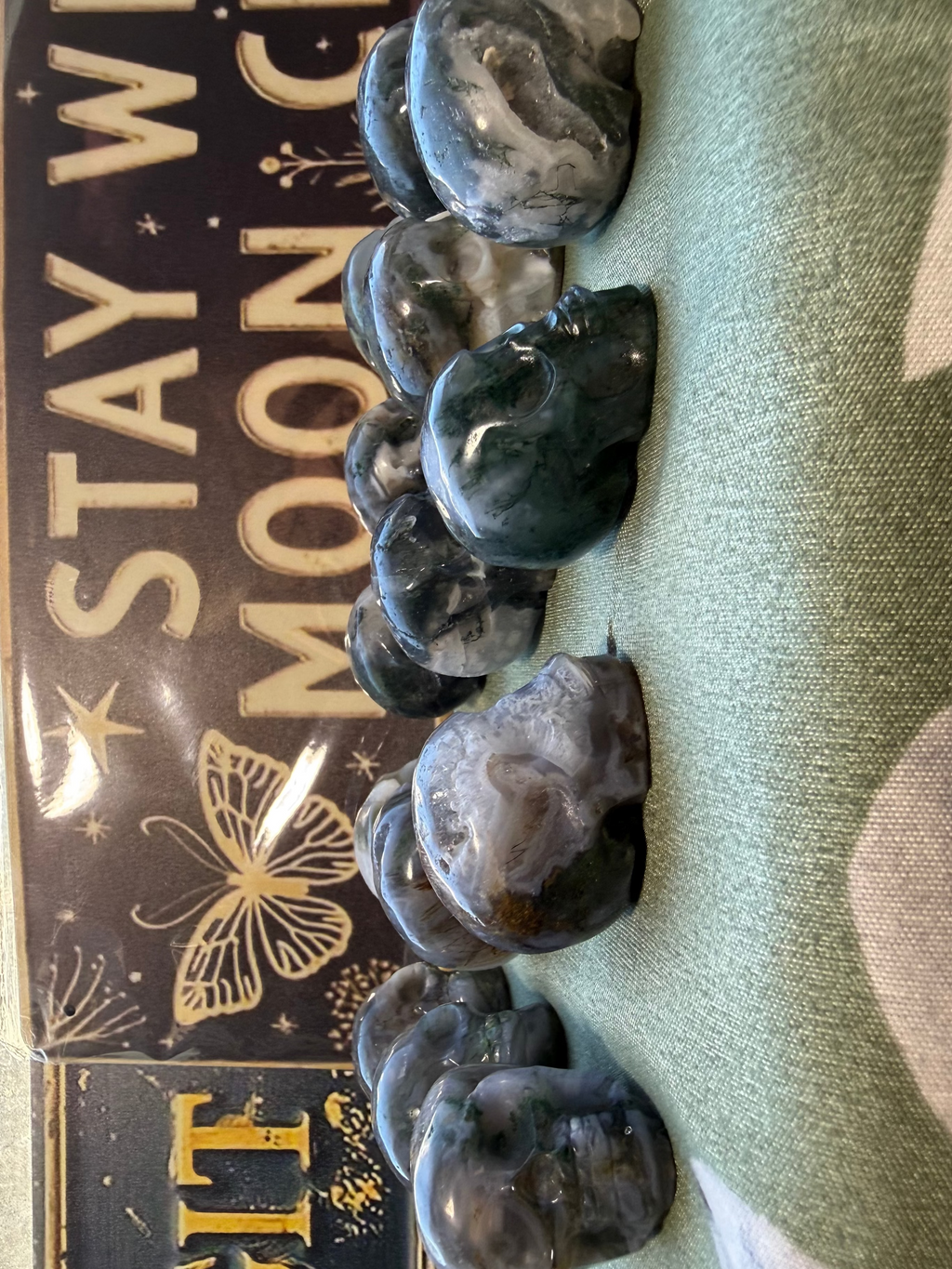 Moss Agate Mini Druzy Skulls | Growth, Grounding & Nature‑Spirit Energy