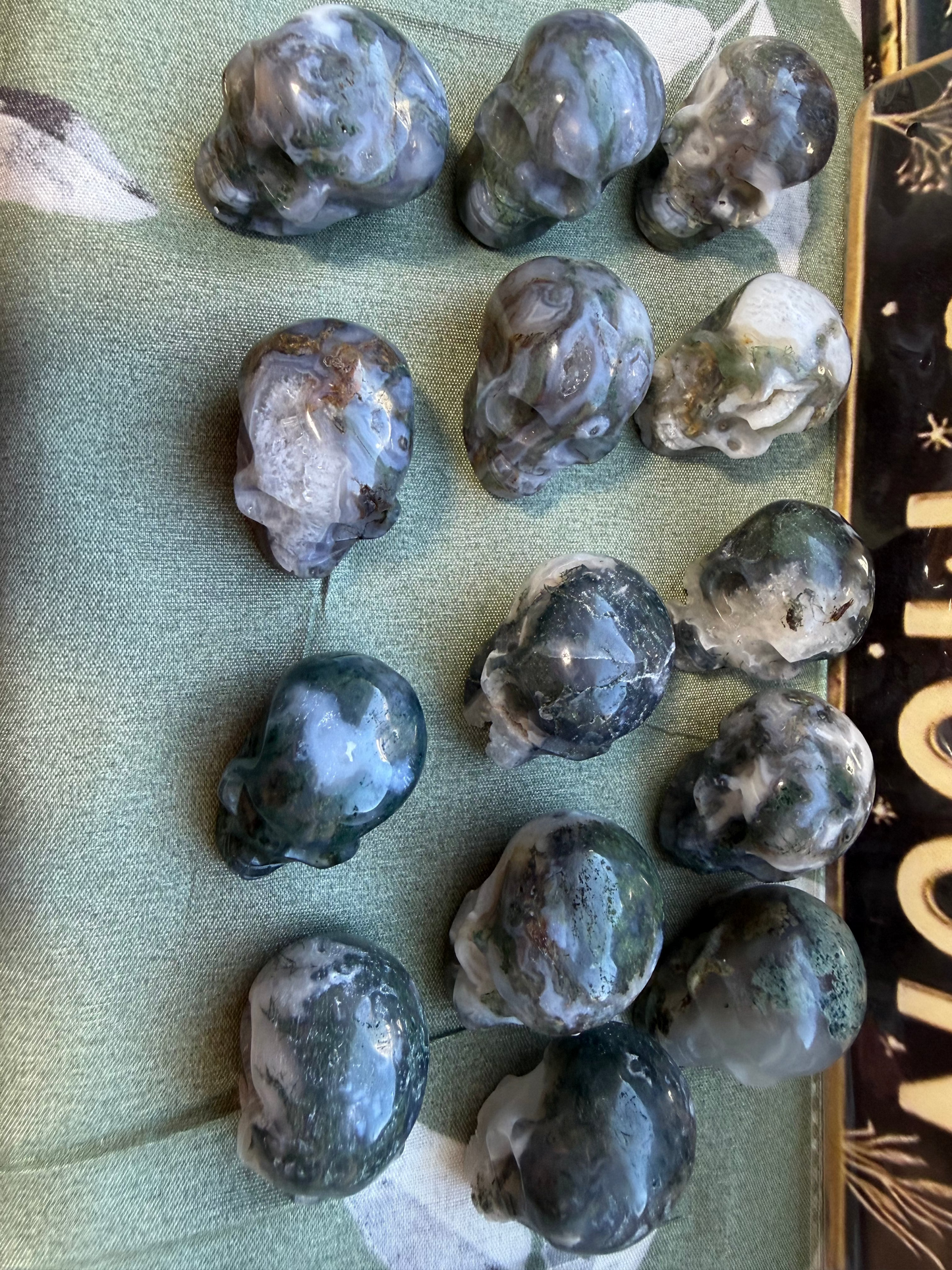 Moss Agate Mini Druzy Skulls | Growth, Grounding & Nature‑Spirit Energy