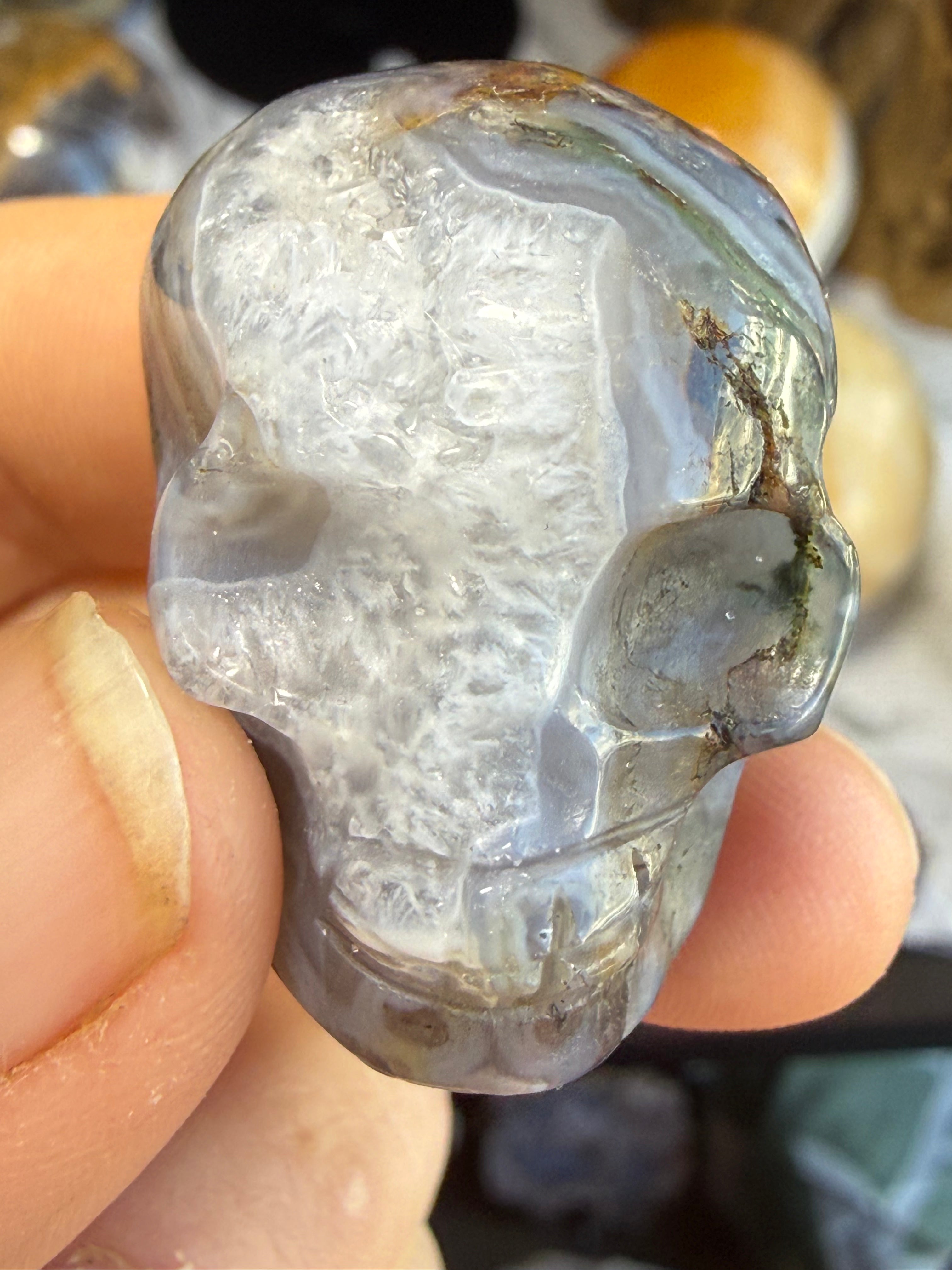 Moss Agate Mini Druzy Skulls | Growth, Grounding & Nature‑Spirit Energy