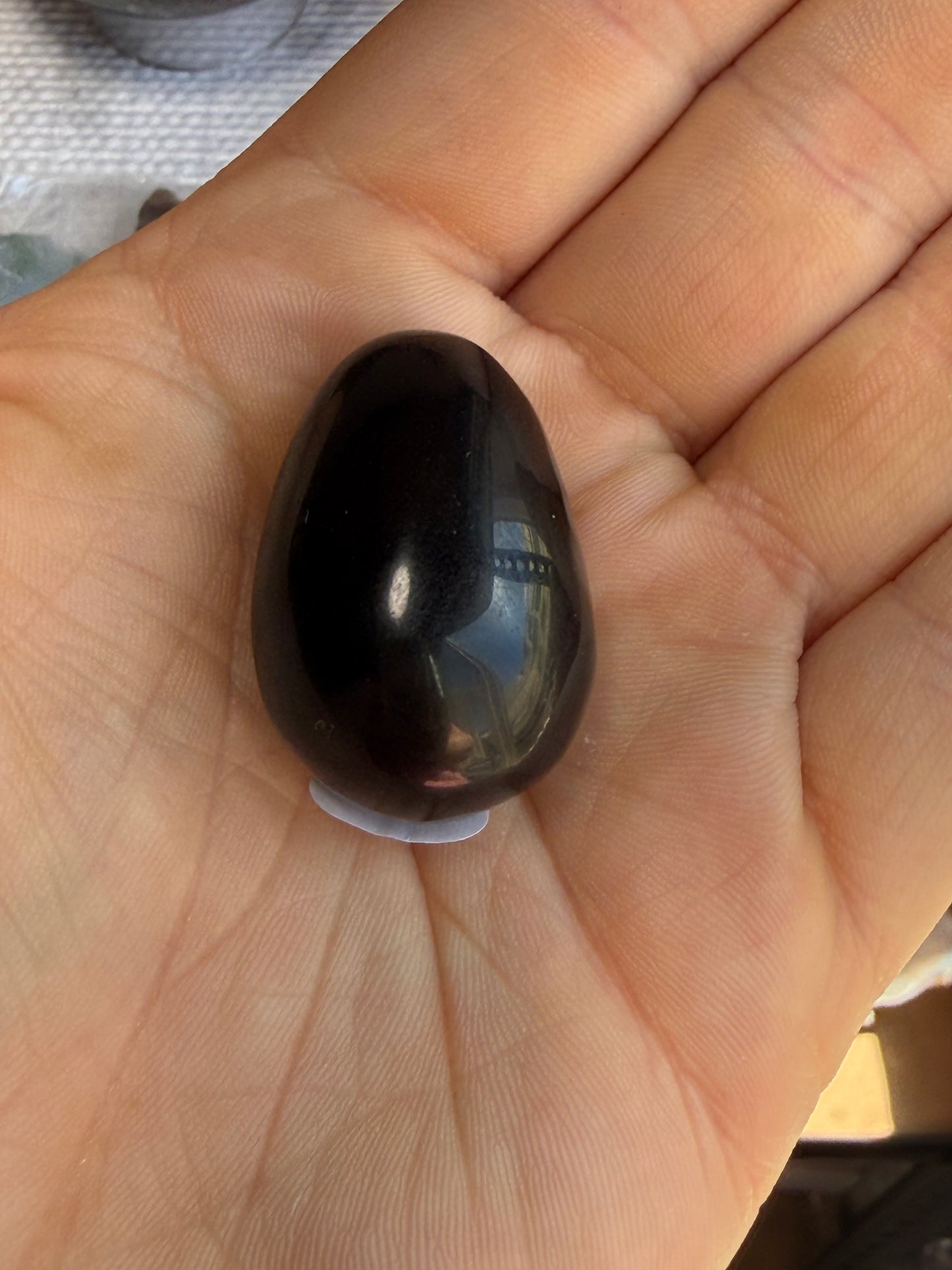 Mini Obsidian Egg – Polished 0.7 oz Crystal for Protection, Grounding & Energy Shielding