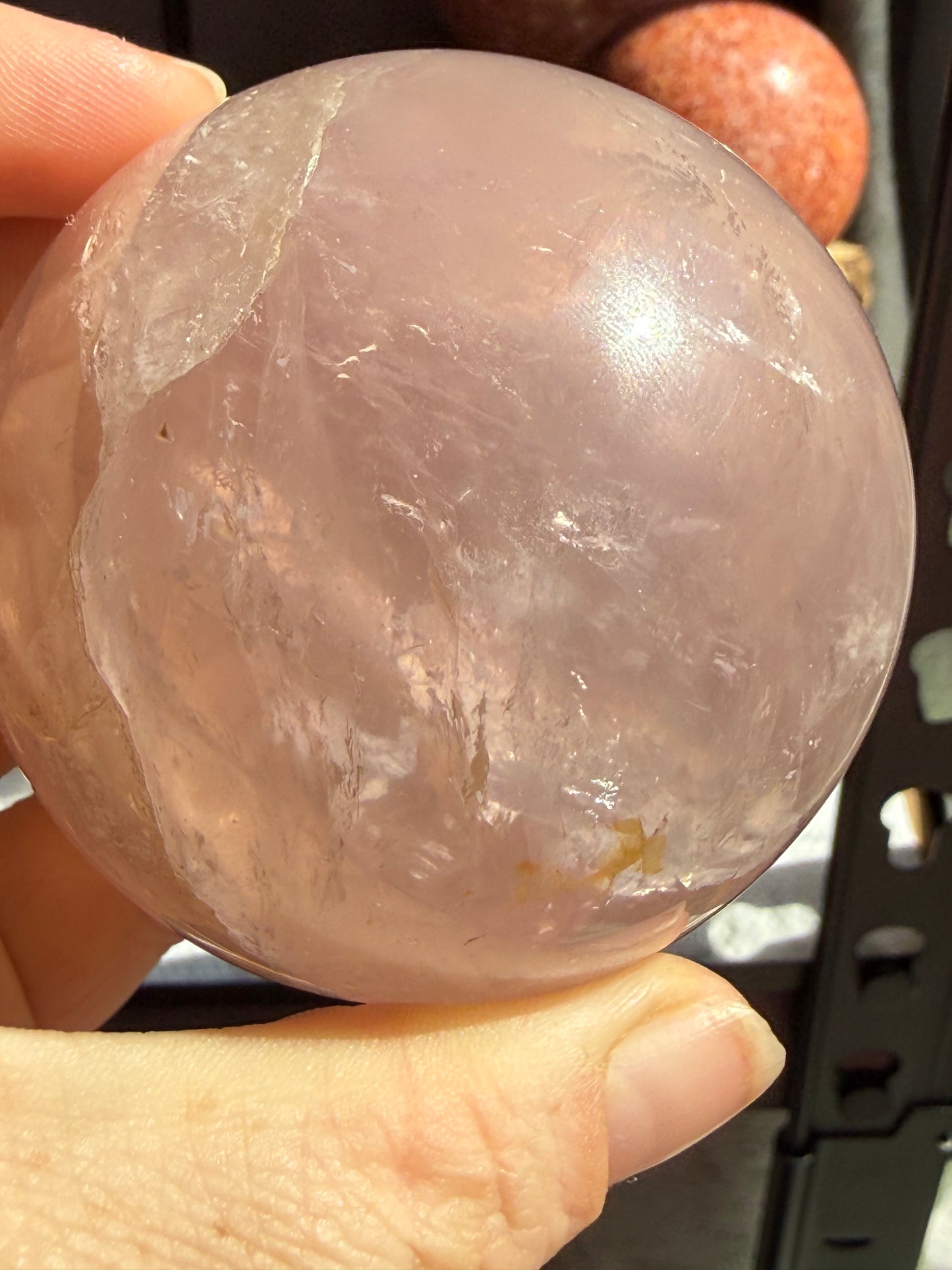 Medium Rose Quartz Sphere – Polished Crystal Orb for Love, Peace & Heart‑Healing Energy