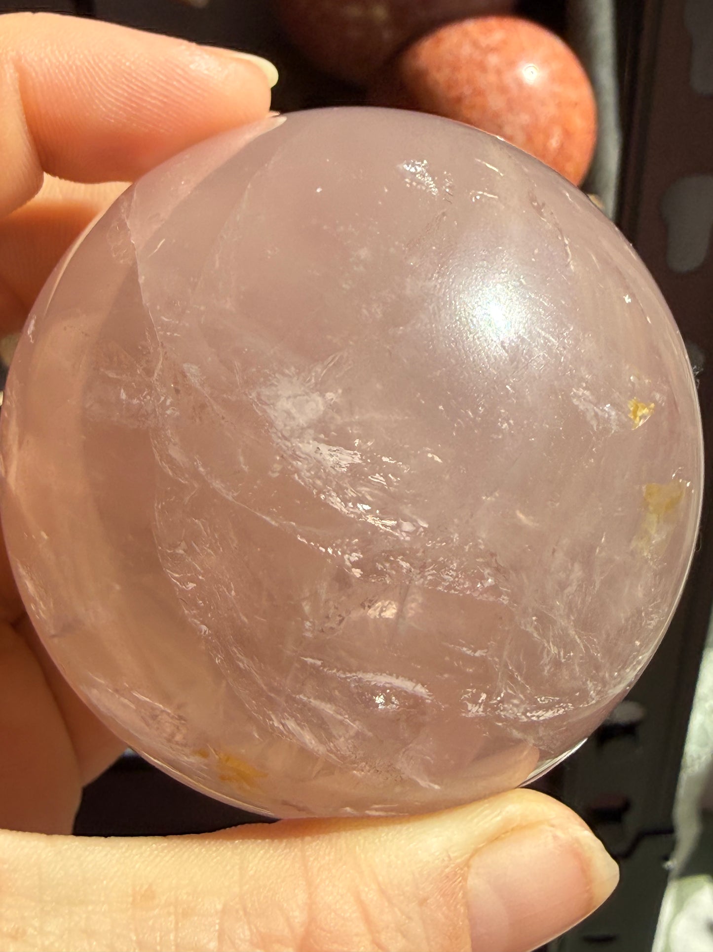 Medium Rose Quartz Sphere – Polished Crystal Orb for Love, Peace & Heart‑Healing Energy