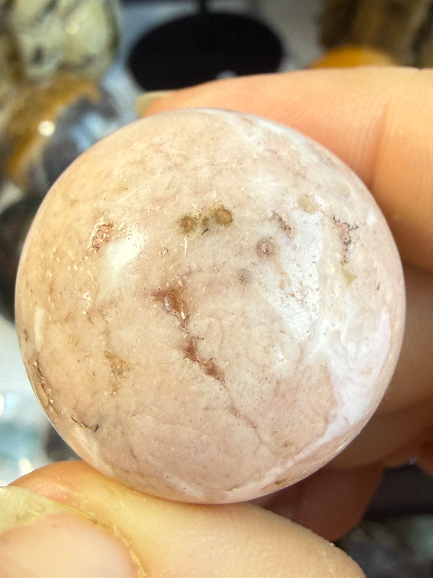 Carnelian Flower Agate Sphere – 1.2 oz Mini Crystal for Creativity, Joy & Gentle Growth