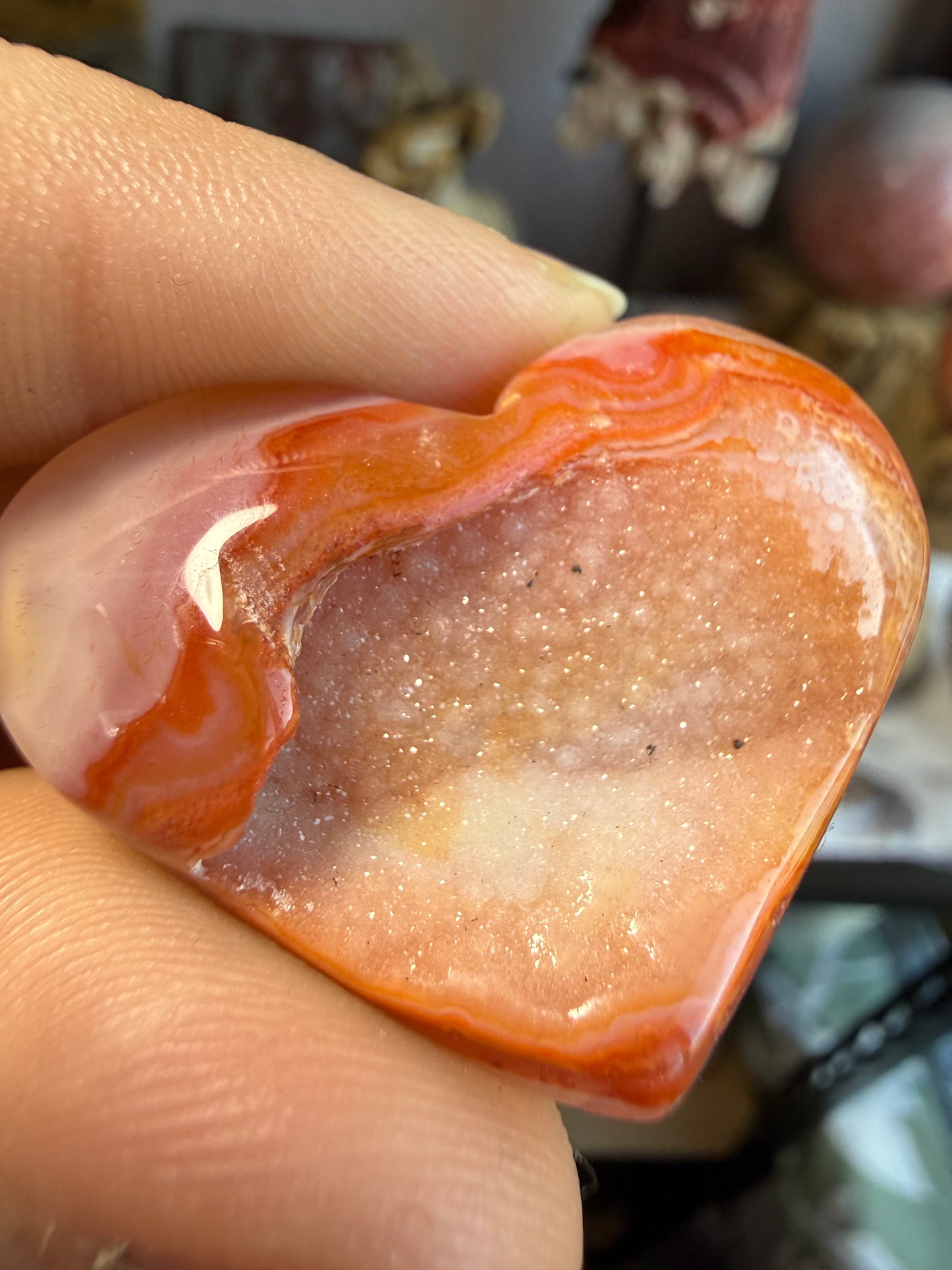 Carnelian Heart – 0.5 oz Mini Polished Crystal for Courage, Creativity & Vitality