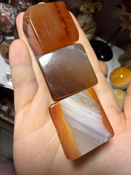 Carnelian Cube – 2–2.9 oz Polished Crystal for Strength, Creativity & Energizing Vitality