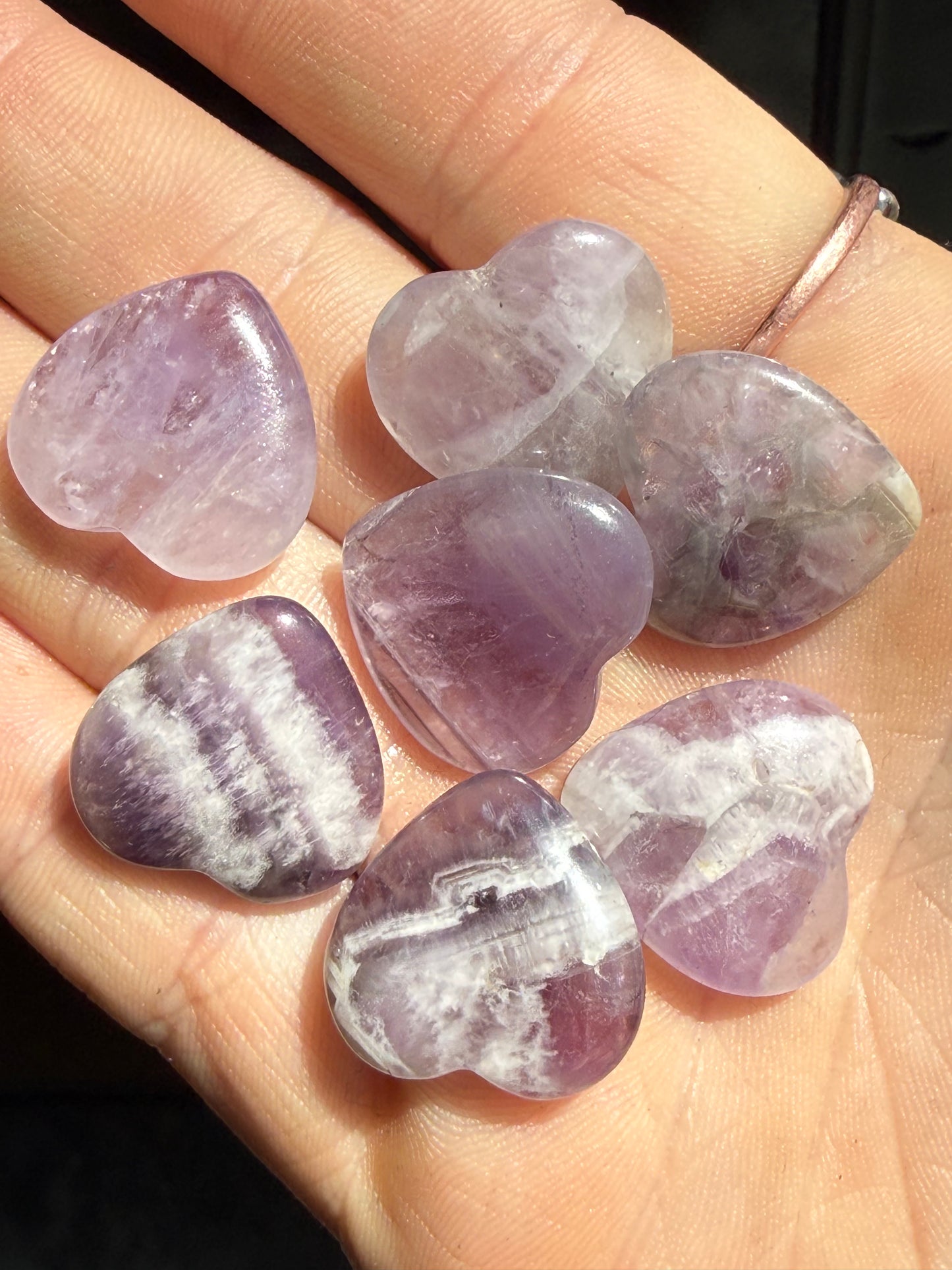 Amethyst Crystal Heart | Polished Mini Gemstone | Pocket Crystal Gift