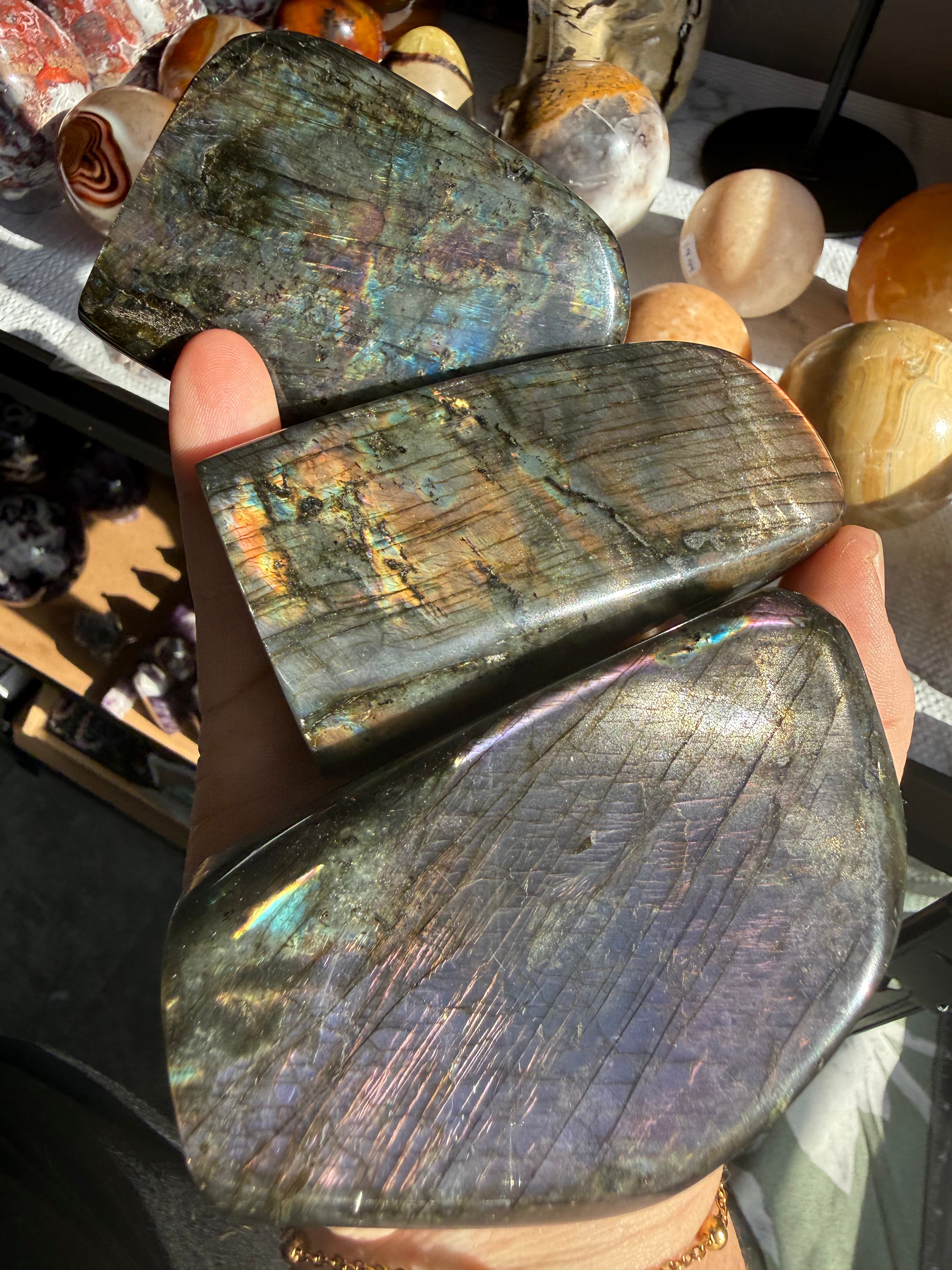 Labradorite – Large 7.6-10.2 oz- Iridescent Crystal for Protection, Intuition & Transformation