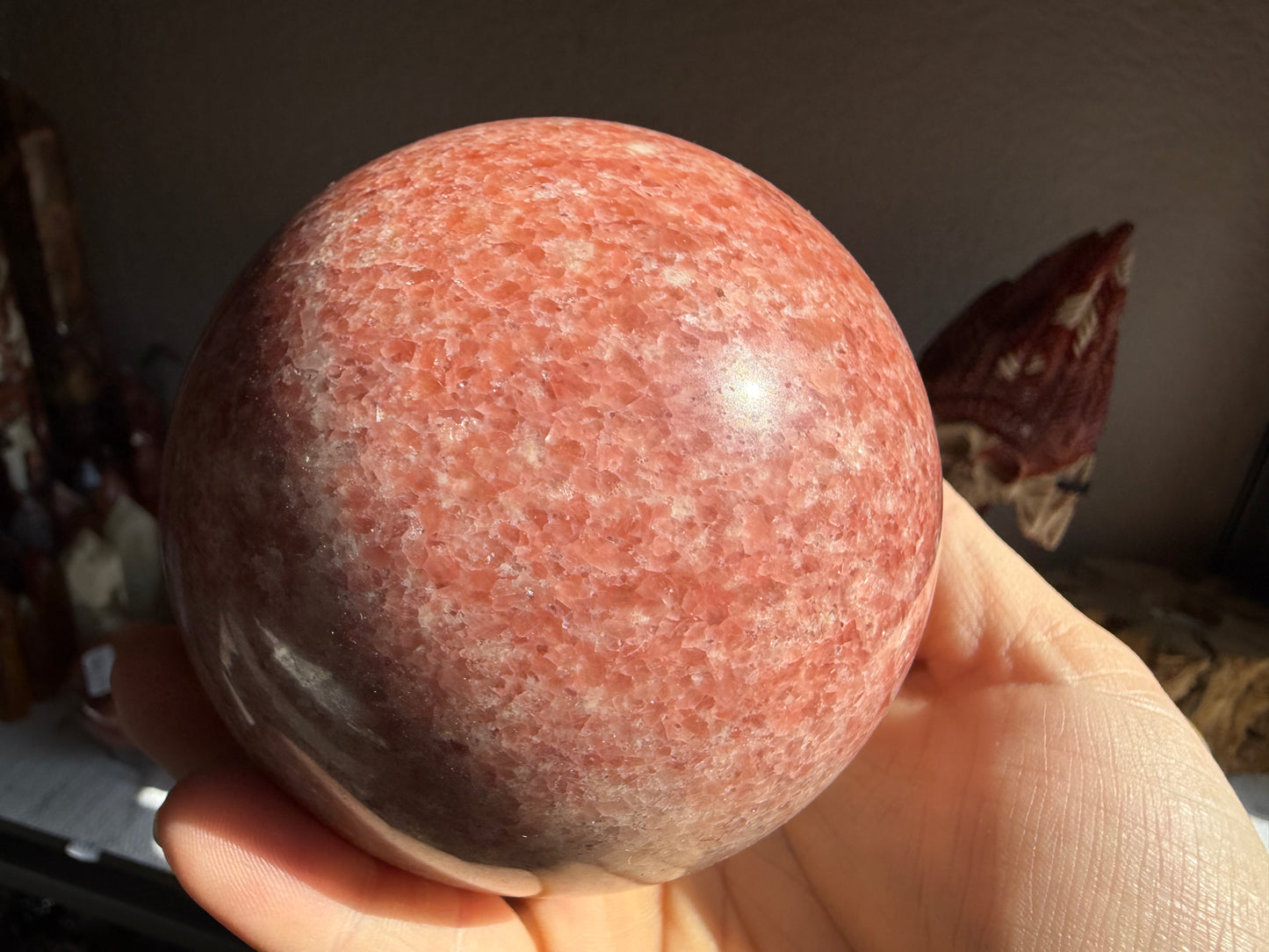 Polished Red Aventurine Sphere – Energizing Crystal Ball for Motivation & Vitality