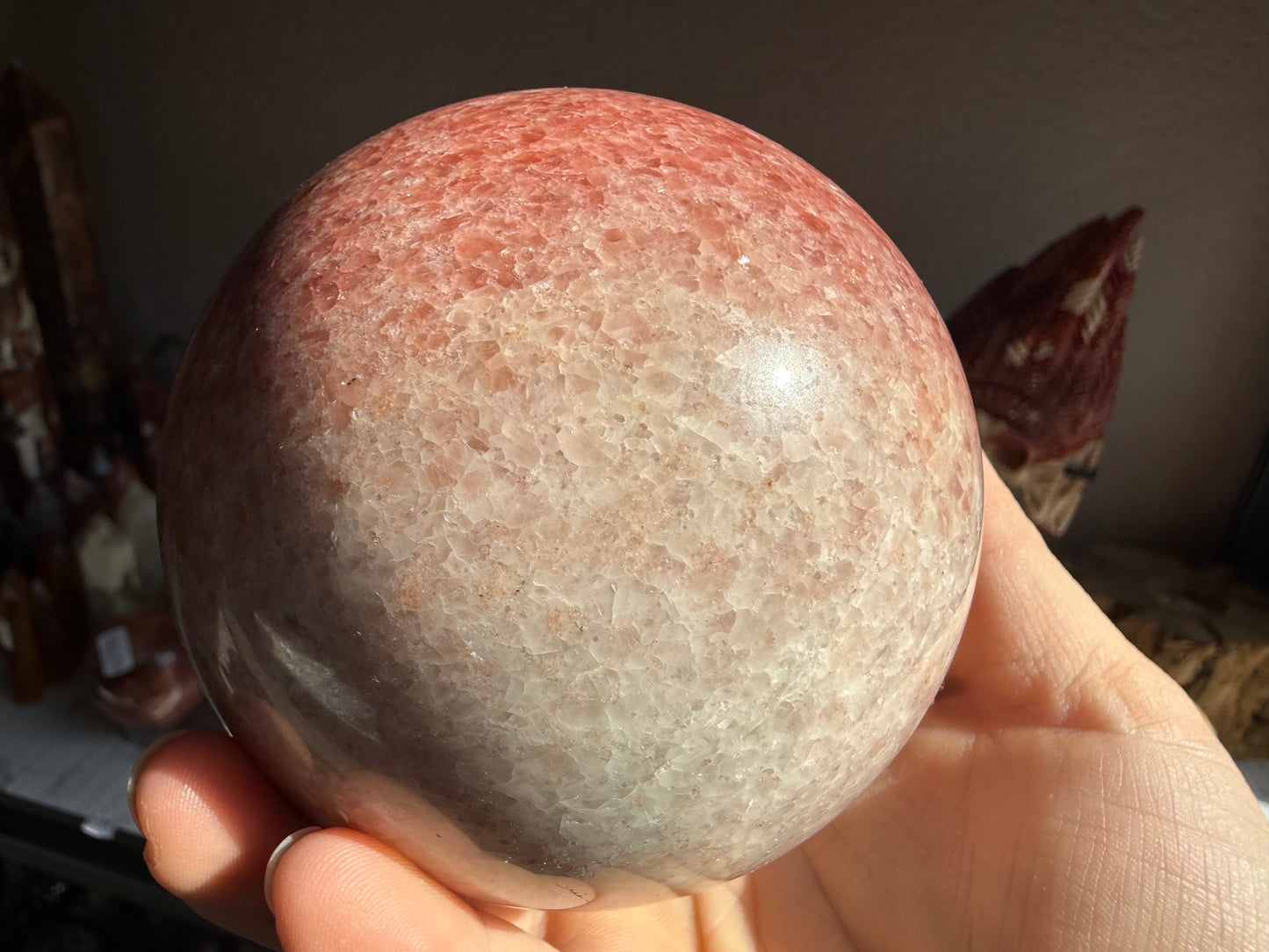 Polished Red Aventurine Sphere – Energizing Crystal Ball for Motivation & Vitality