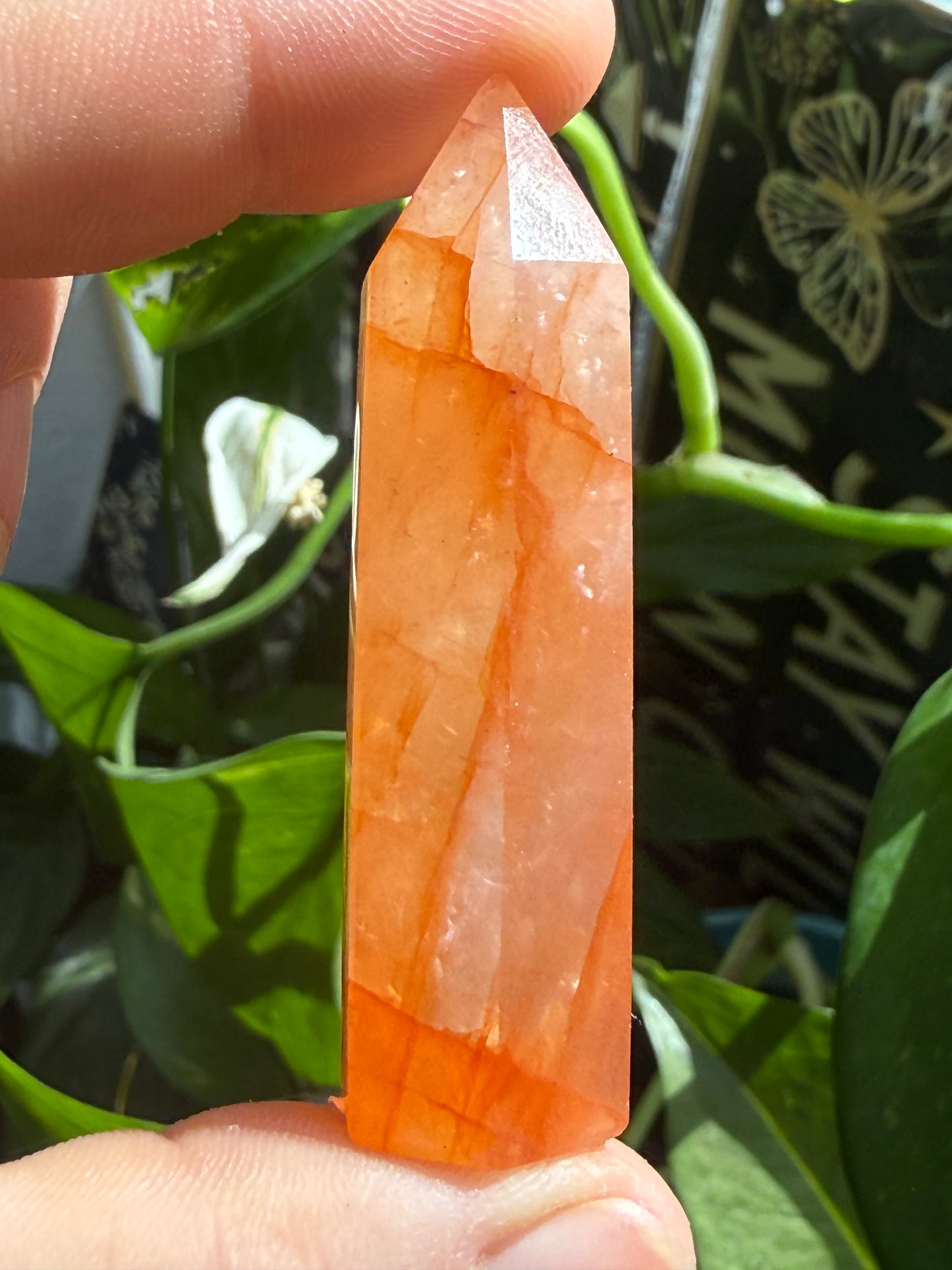Fire Quartz Tower 0.8 oz – Polished Crystal Point for Energy, Passion & Emotional Clarity