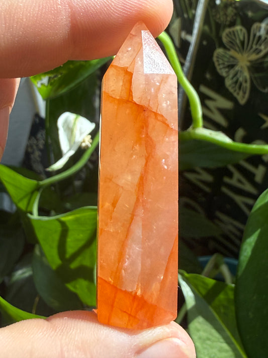 Fire Quartz Tower 0.8 oz – Polished Crystal Point for Energy, Passion & Emotional Clarity