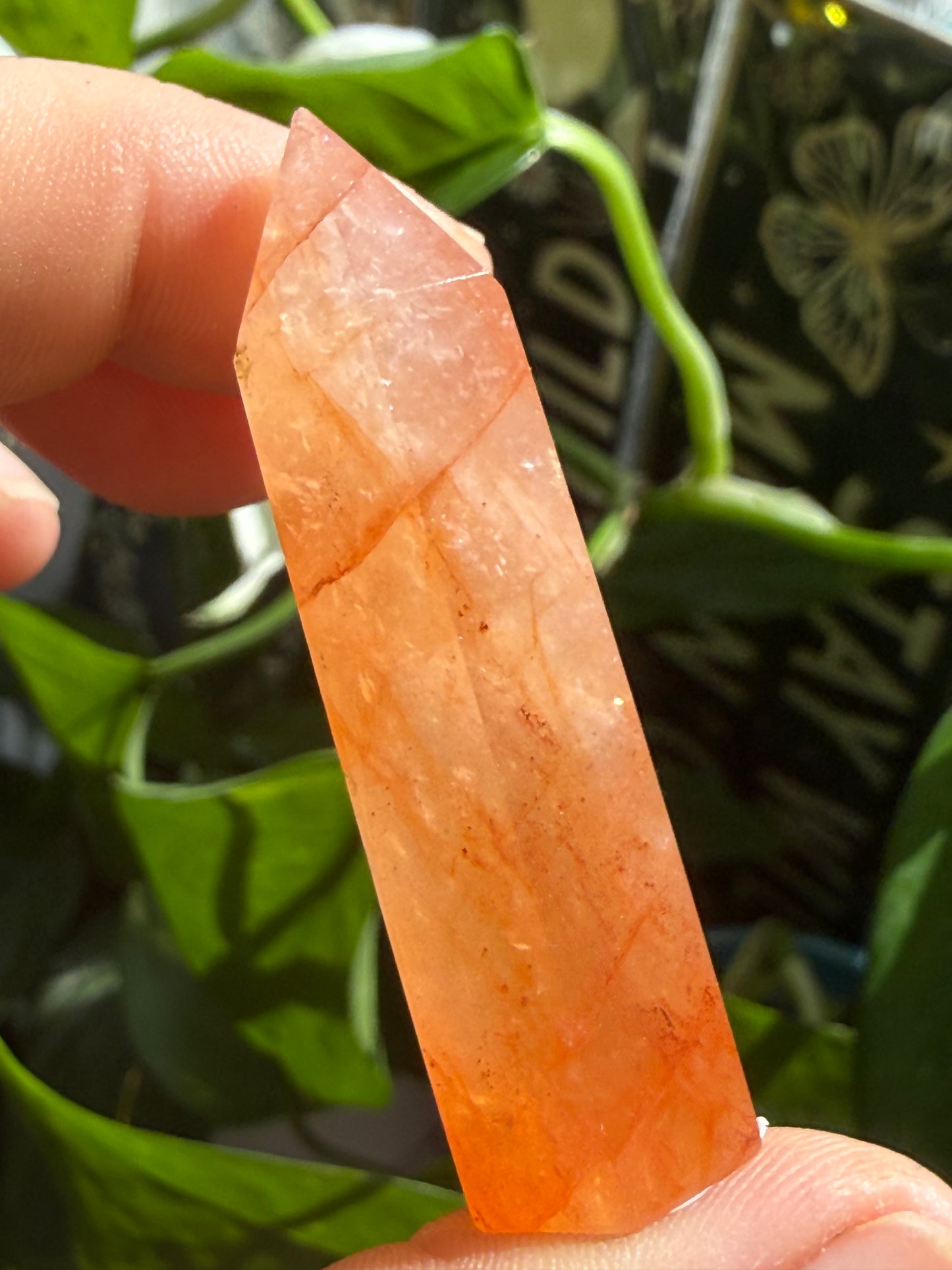 Fire Quartz Tower 0.8 oz – Polished Crystal Point for Energy, Passion & Emotional Clarity