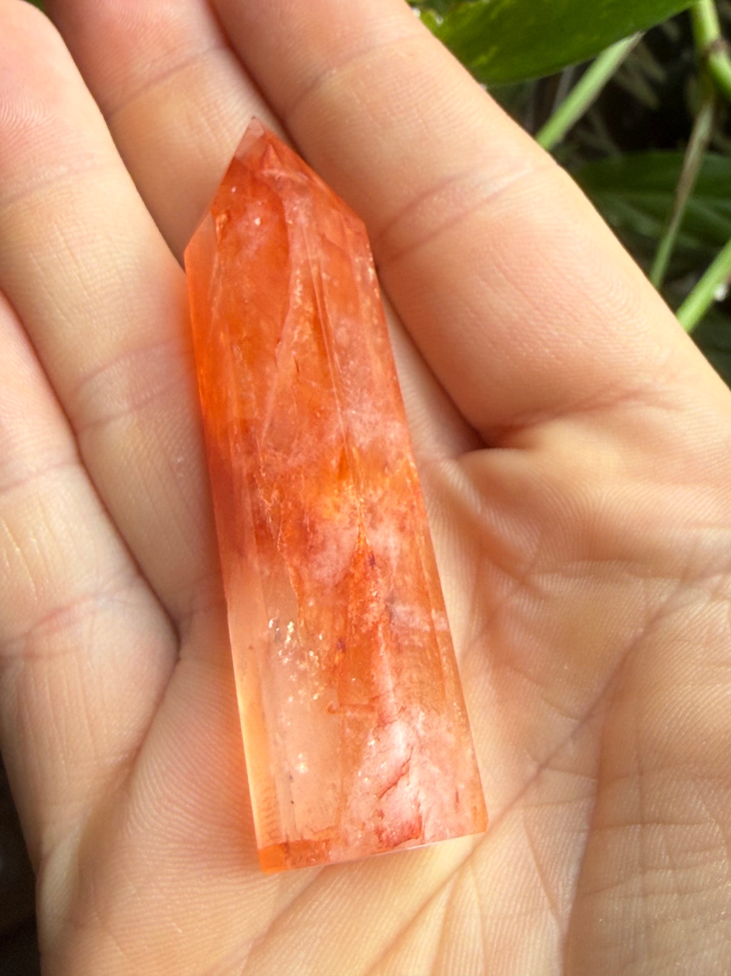 Fire Quartz Tower 1.1 oz – Polished Crystal Point for Energy, Passion & Emotional Alignment