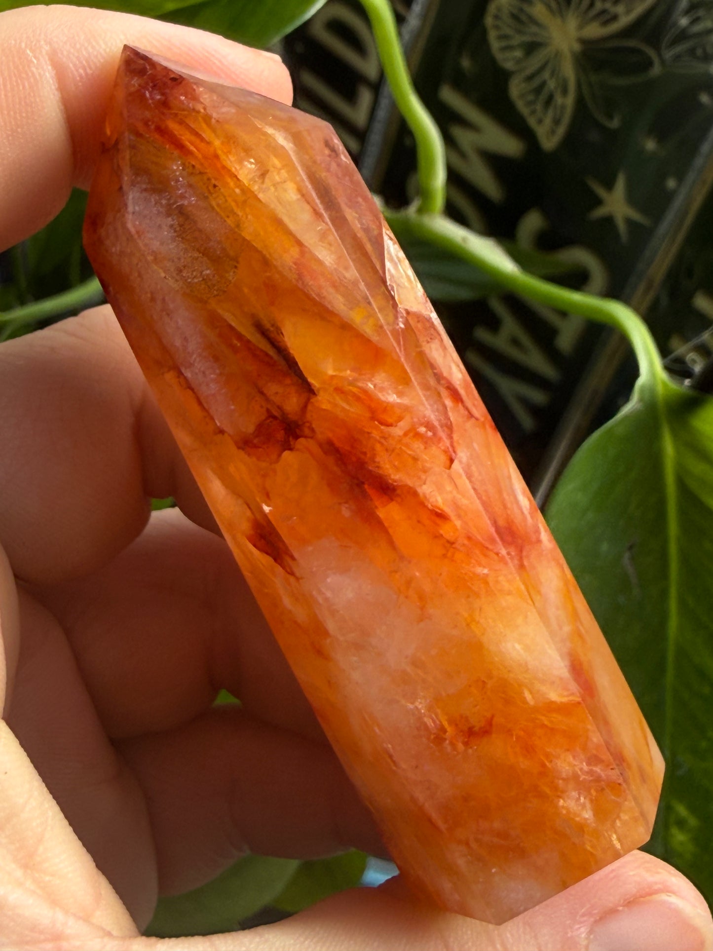 Fire Quartz Tower 2.1 oz – Polished Crystal Point for Energy, Passion & Focused Alignment