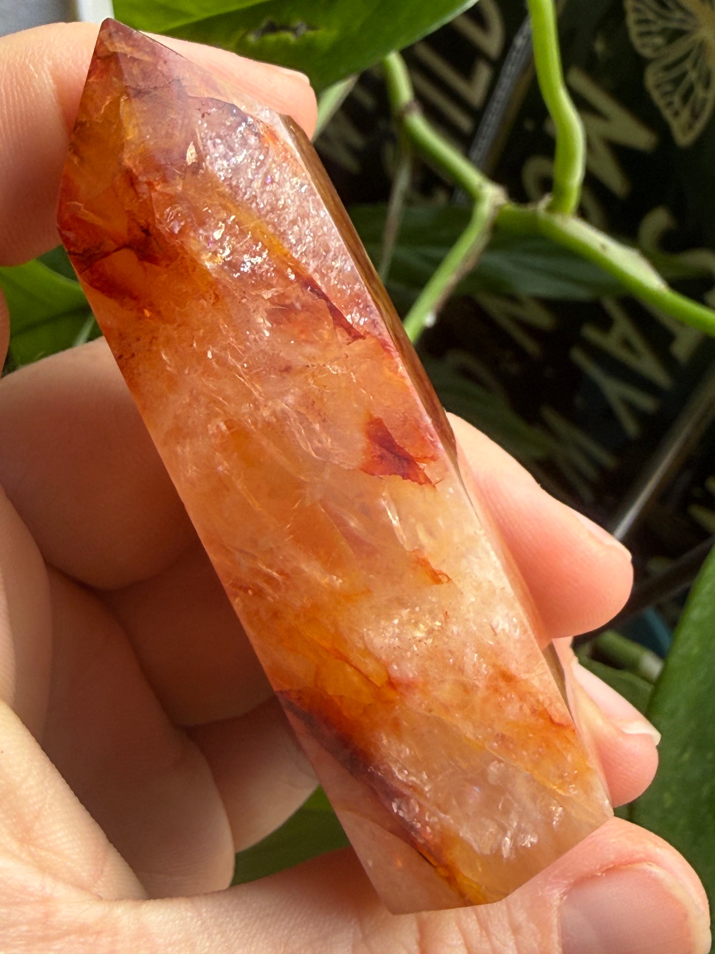Fire Quartz Tower 2.1 oz – Polished Crystal Point for Energy, Passion & Focused Alignment