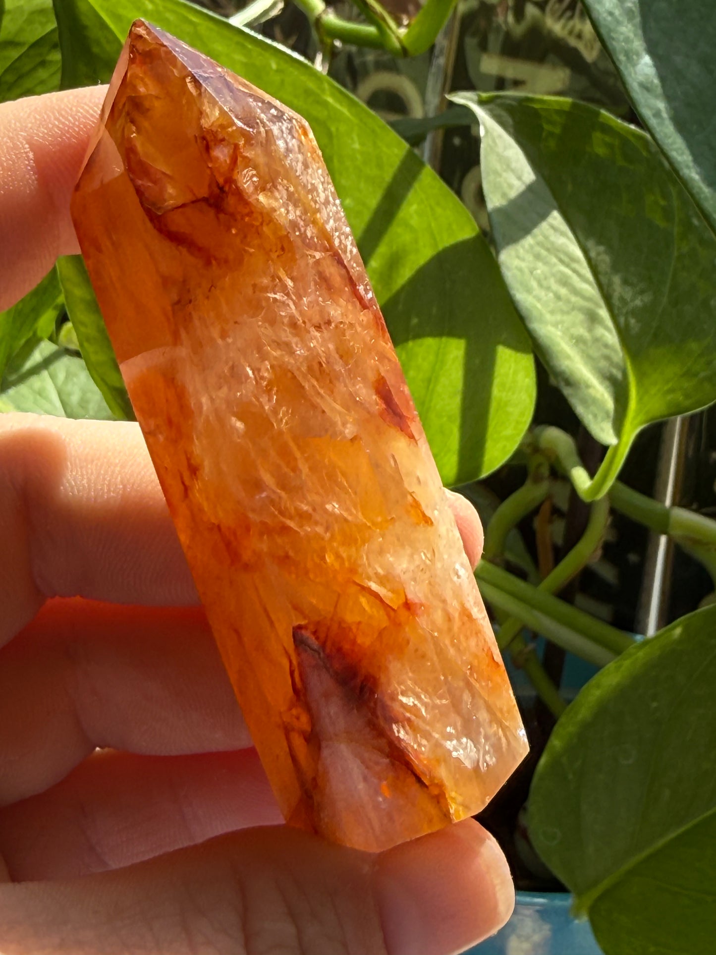 Fire Quartz Tower 2.4 oz – Polished Crystal Point for Energy, Passion & Focused Alignment