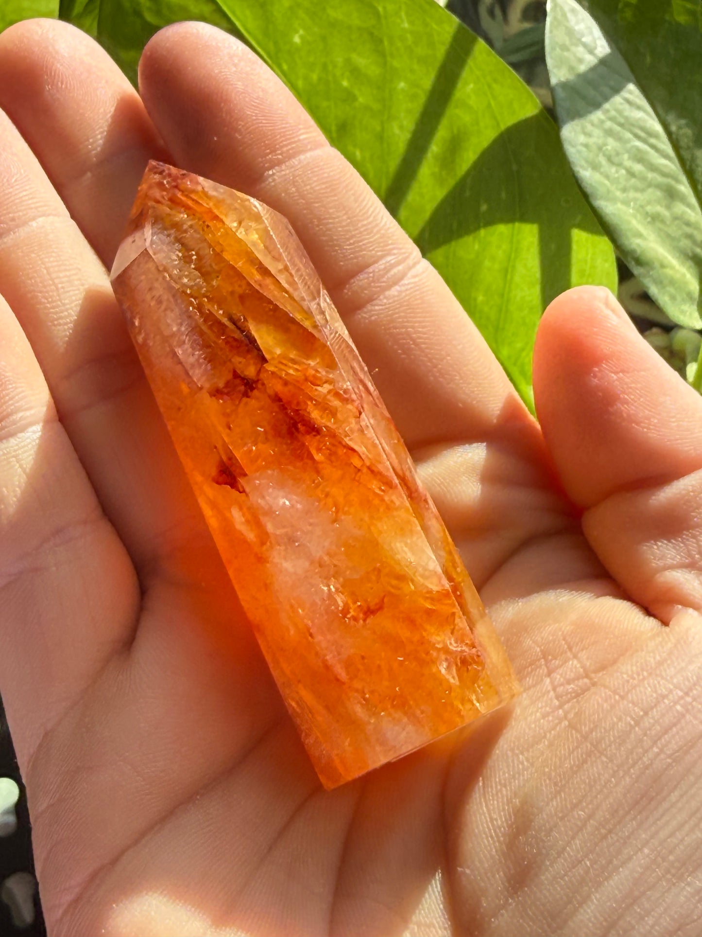 Fire Quartz Tower 2.4 oz – Polished Crystal Point for Energy, Passion & Focused Alignment