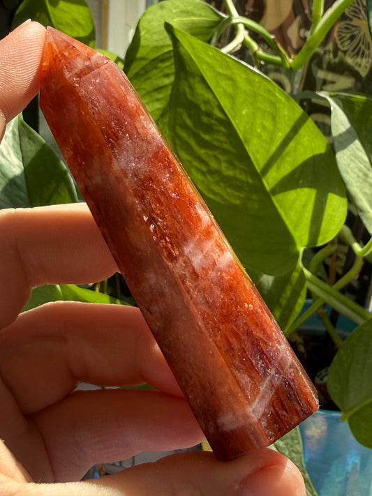 Fire Quartz Tower 2.7 oz – Polished Crystal Point for Energy, Passion & Emotional Balance